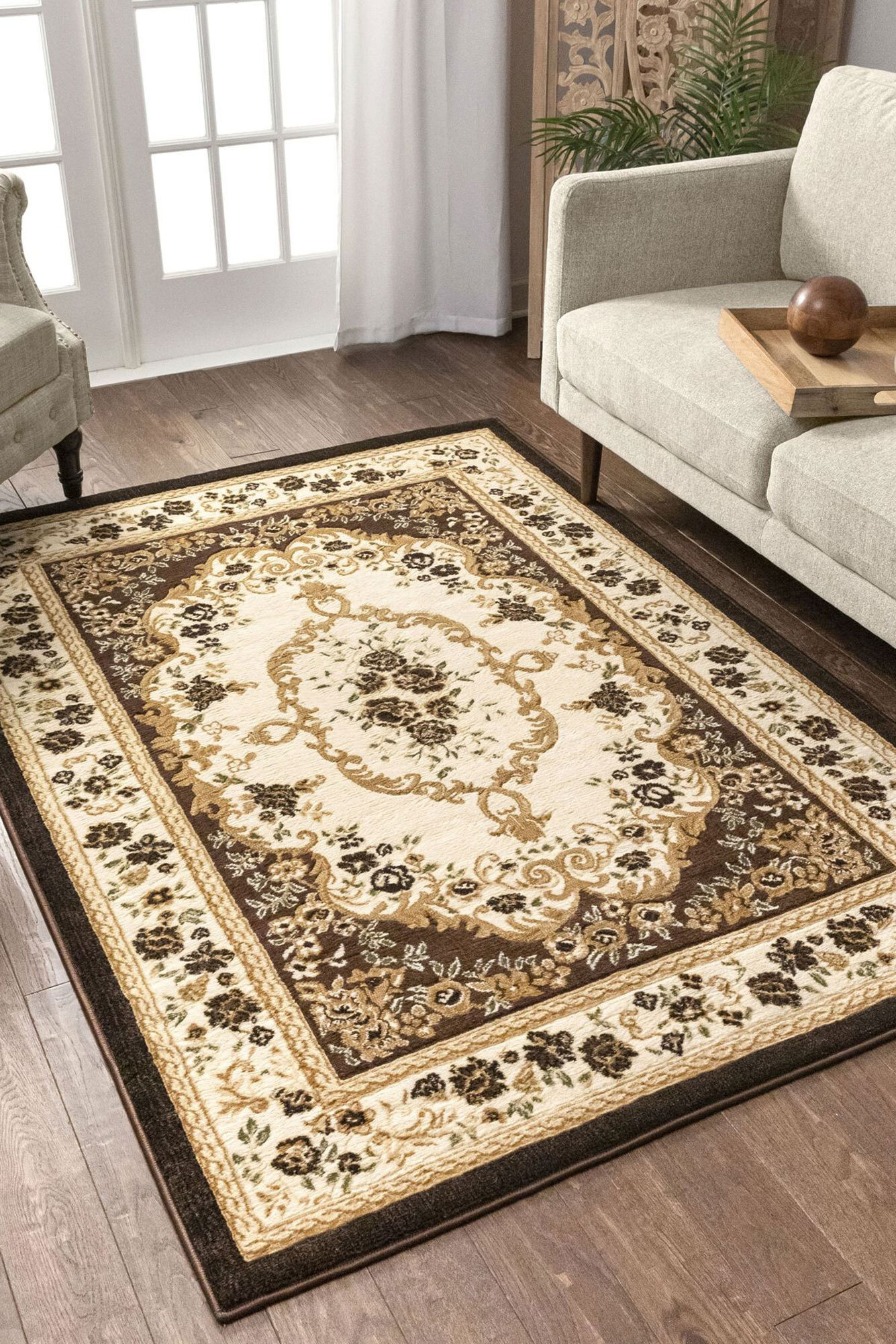 Large View Axel Classic Floral Medallion Rug(Size 170 x 120cm)