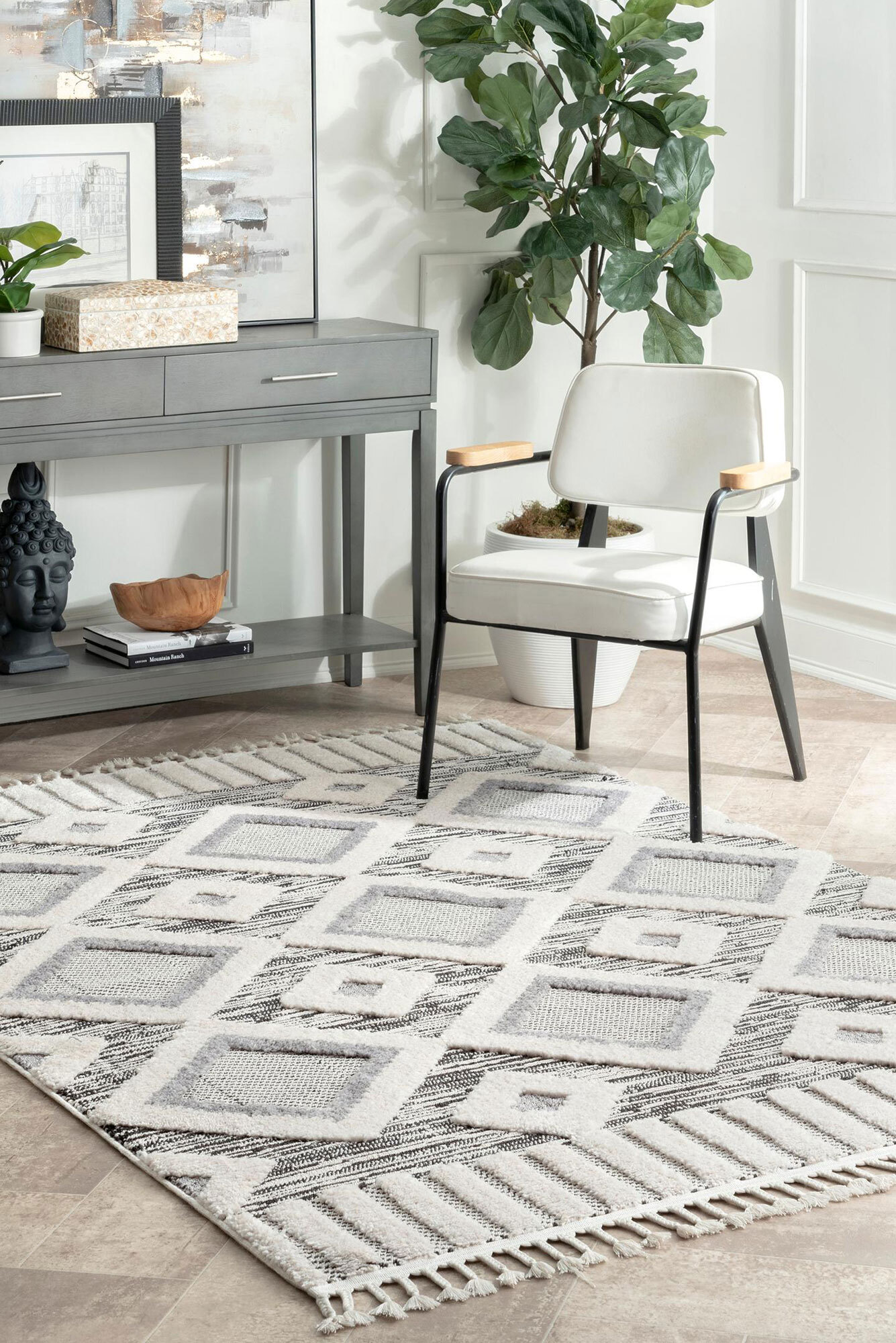Aroma Fringed Moroccan Rug(Size 180 x 120cm)