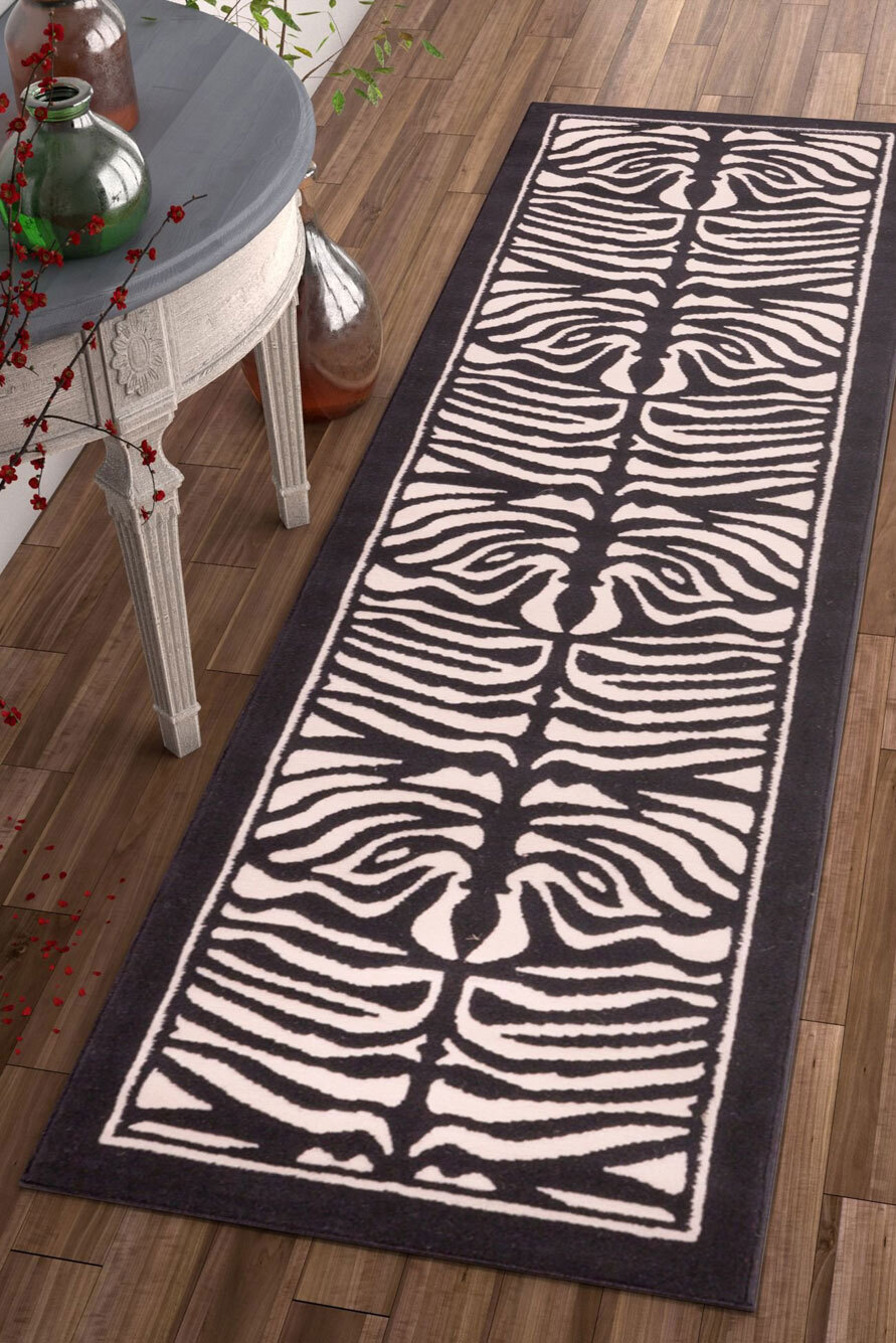 Americo Zebra Print Runner Rug(Size 230 x 70cm) RUNNER