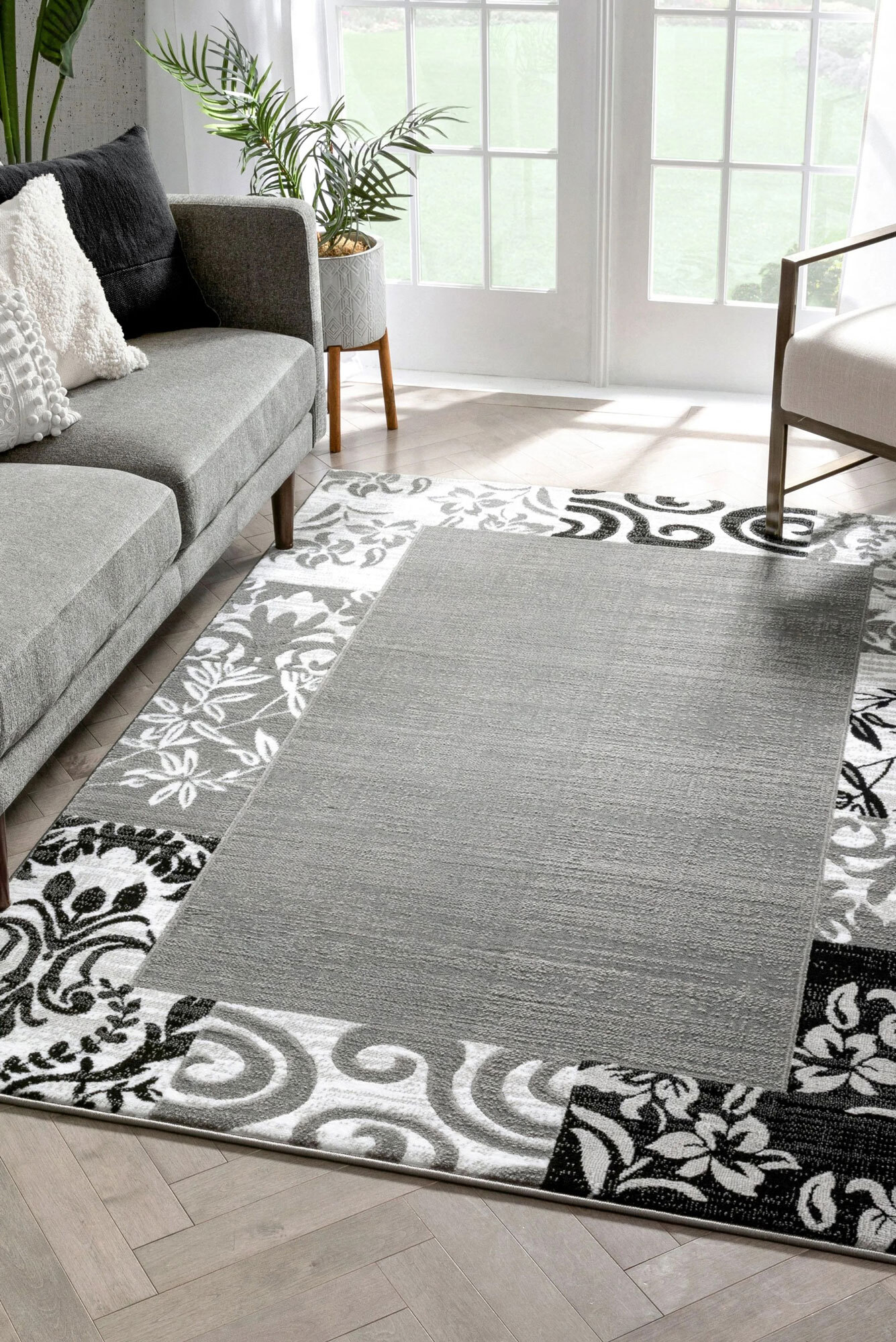 Large View Americo Floral Border Rug(Size 270 x 180cm)