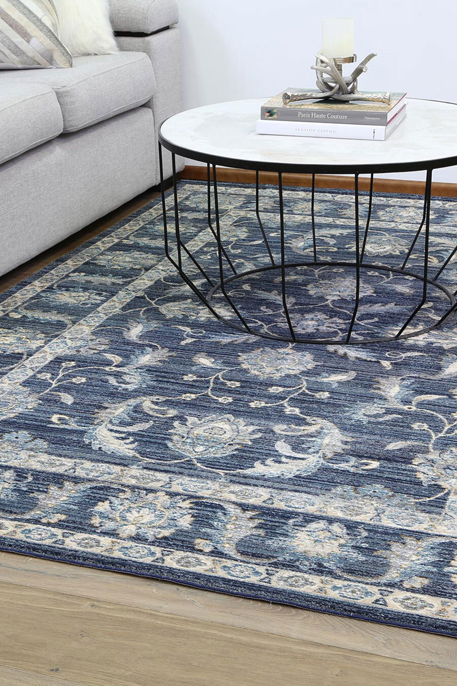 America Classic Floral Rug Blue Rugs Afterpay & Zippay