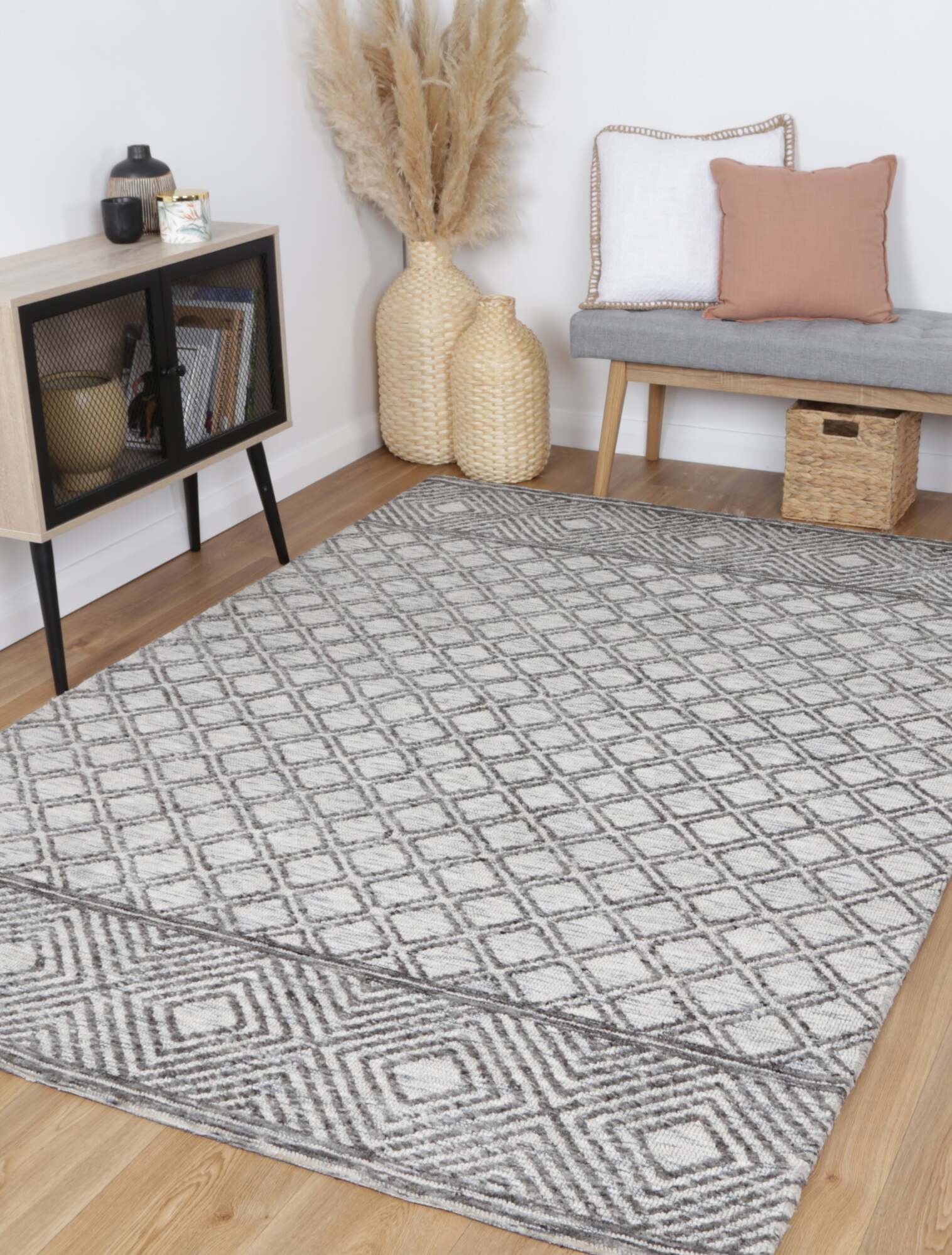 Amir Flatweave Rug Charcoal Rugs Free Shipping