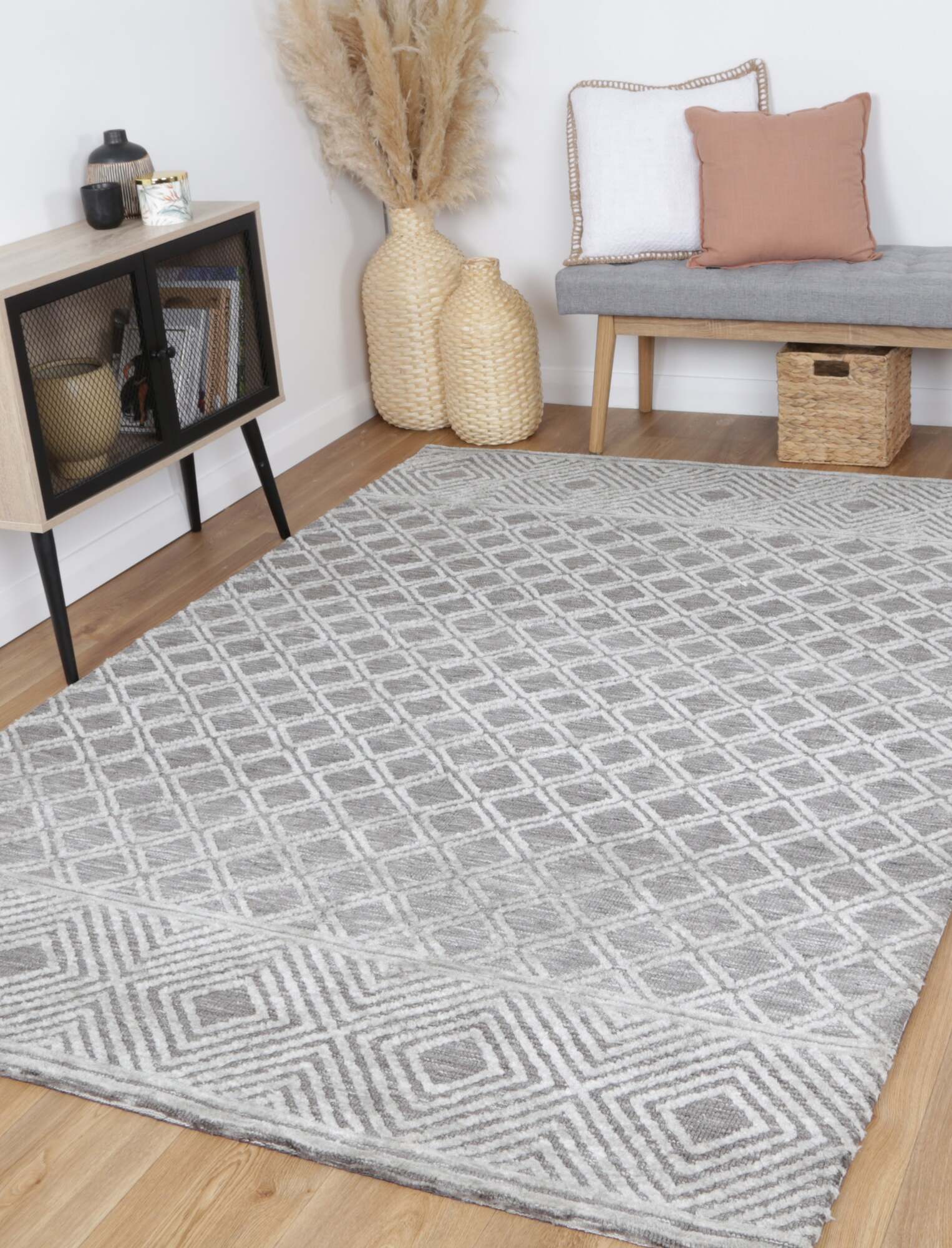 Large View Amir Geometric Flatweave Rug(Size 230 x 160cm)