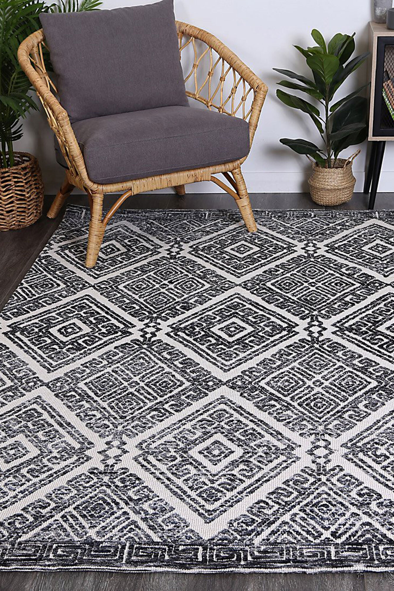 Large View Amir Diamond Flatweave Rug(Size 230 x 160cm)