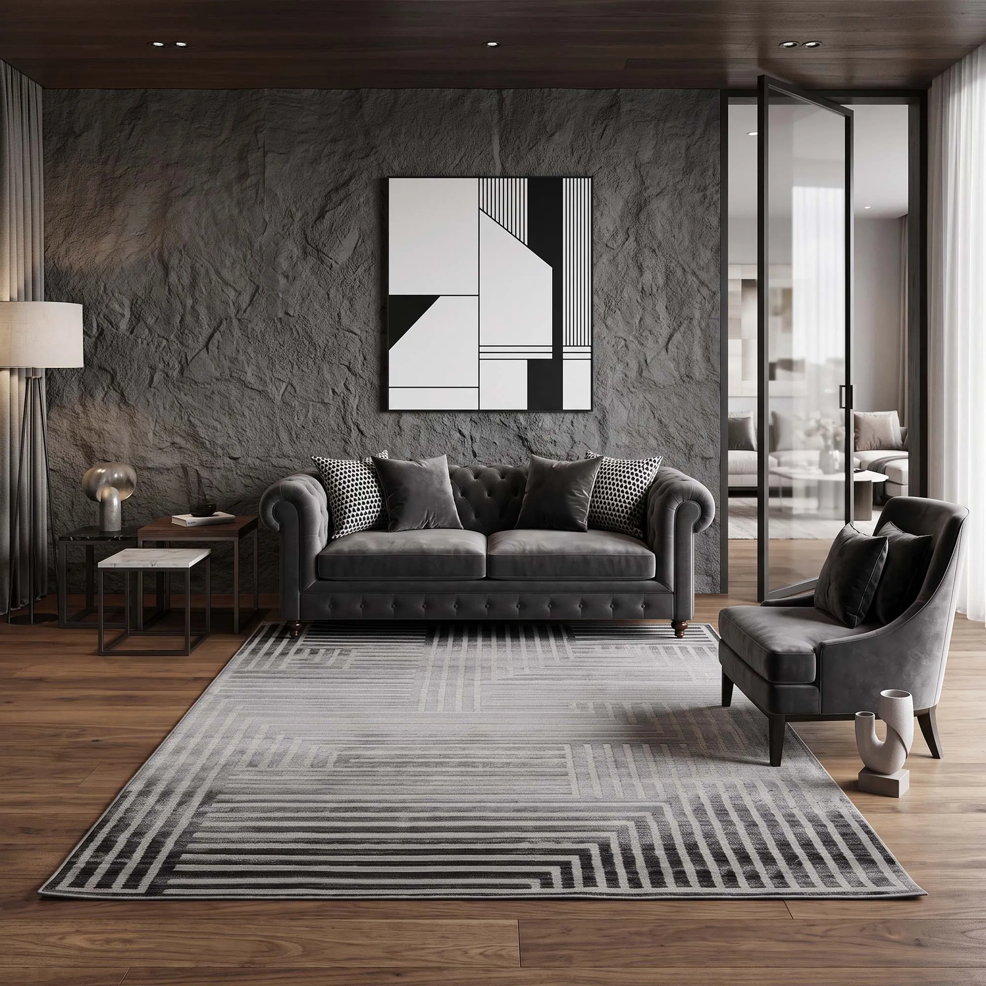Amigo Geometric Lines Rug 