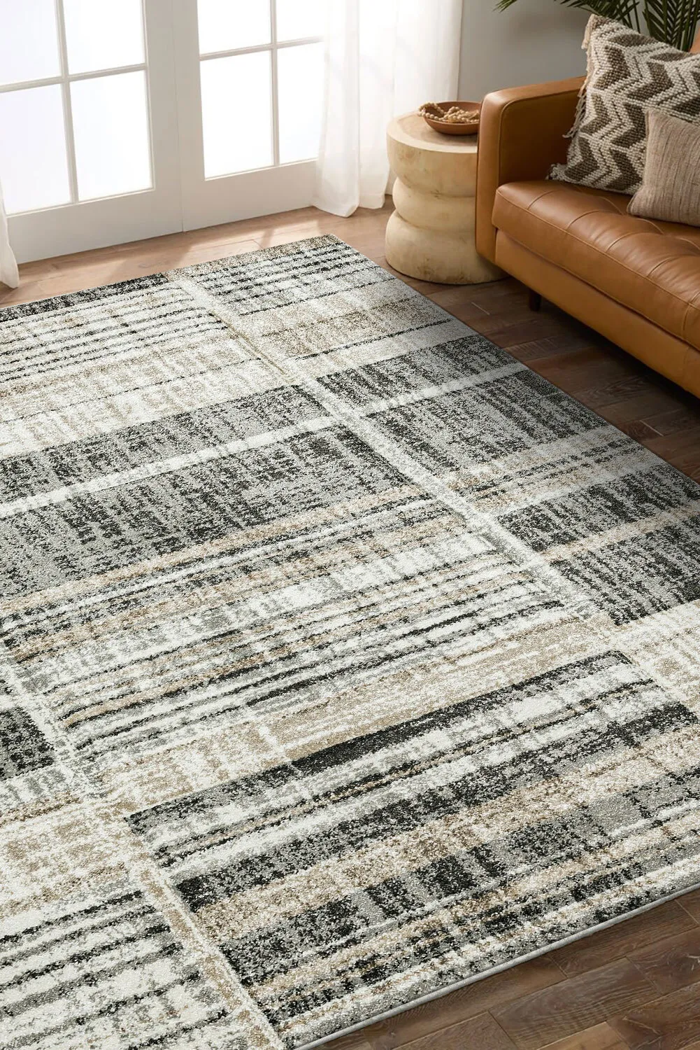 Large View Amsterdam Striped Carved Rug(Size 230 x 160cm)