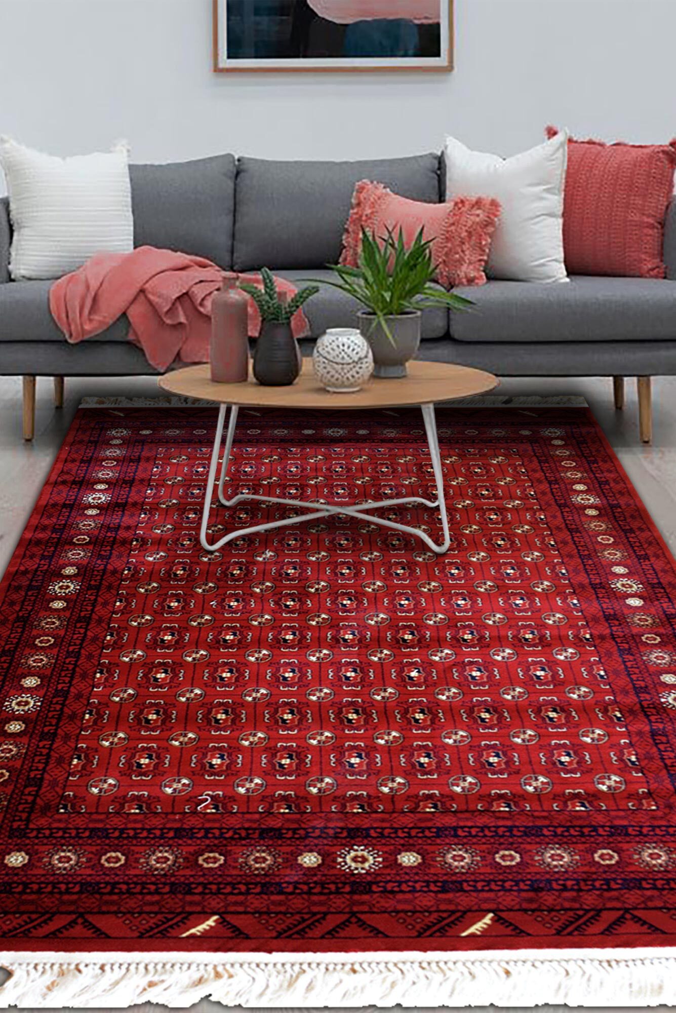 Red Afghan Tribal Medallion Rug(Size 170 x 120cm)