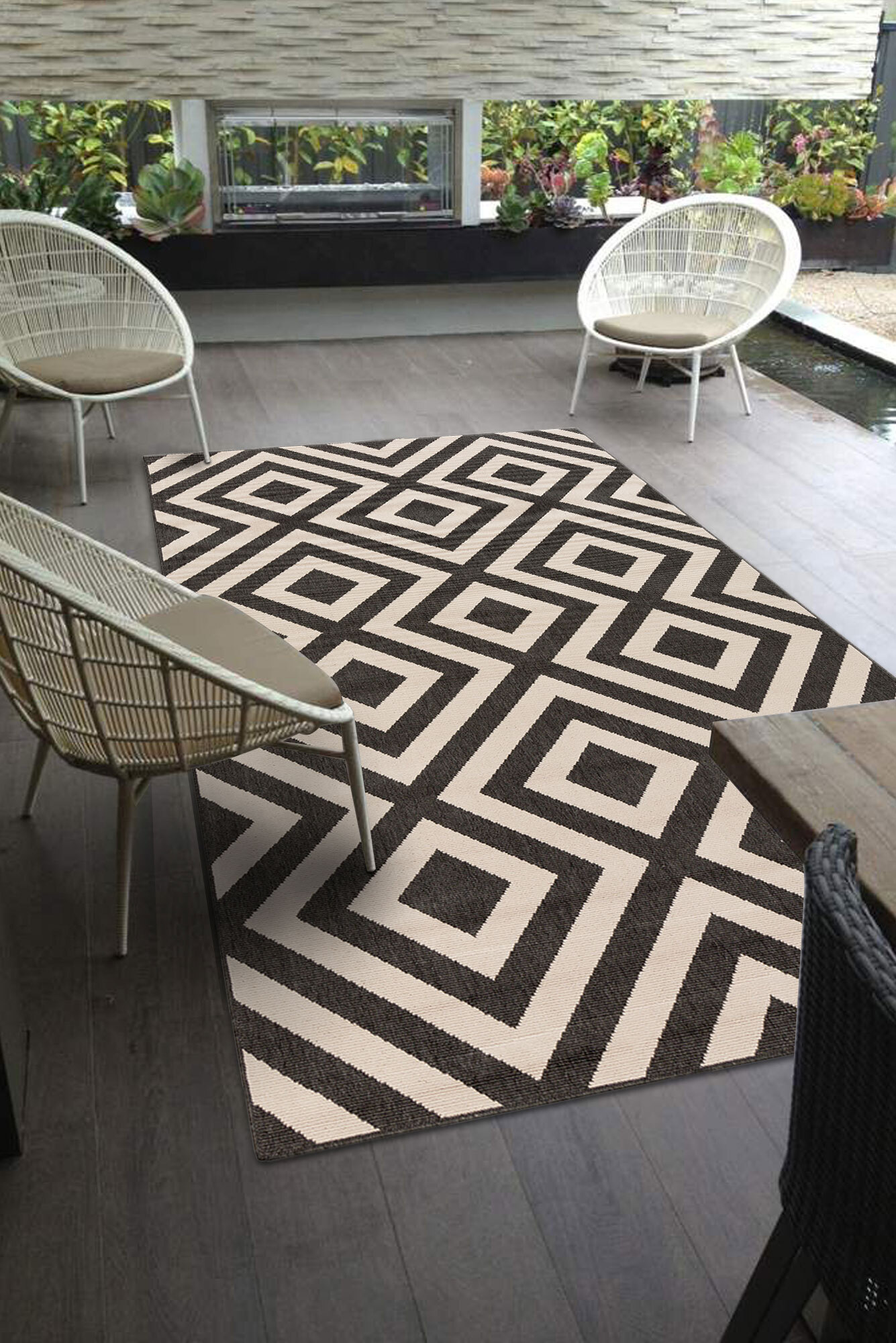 Ambient Geometric Outdoor Rug(Size 170 x 120cm)