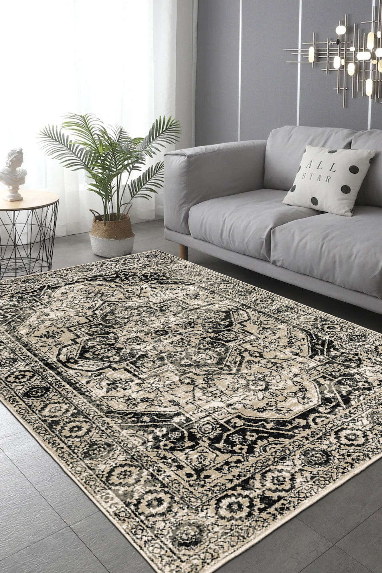 Large View Adel Traditional Medallion Rug(Size 170 x 120cm)