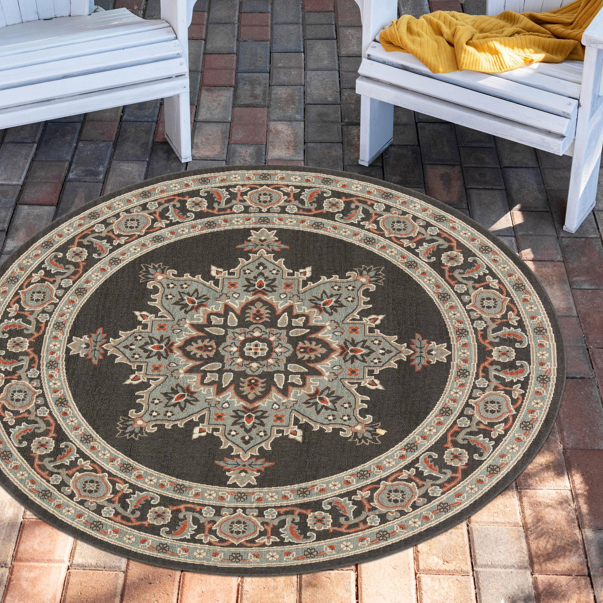 Large View Ambient Brown Medallion Rug