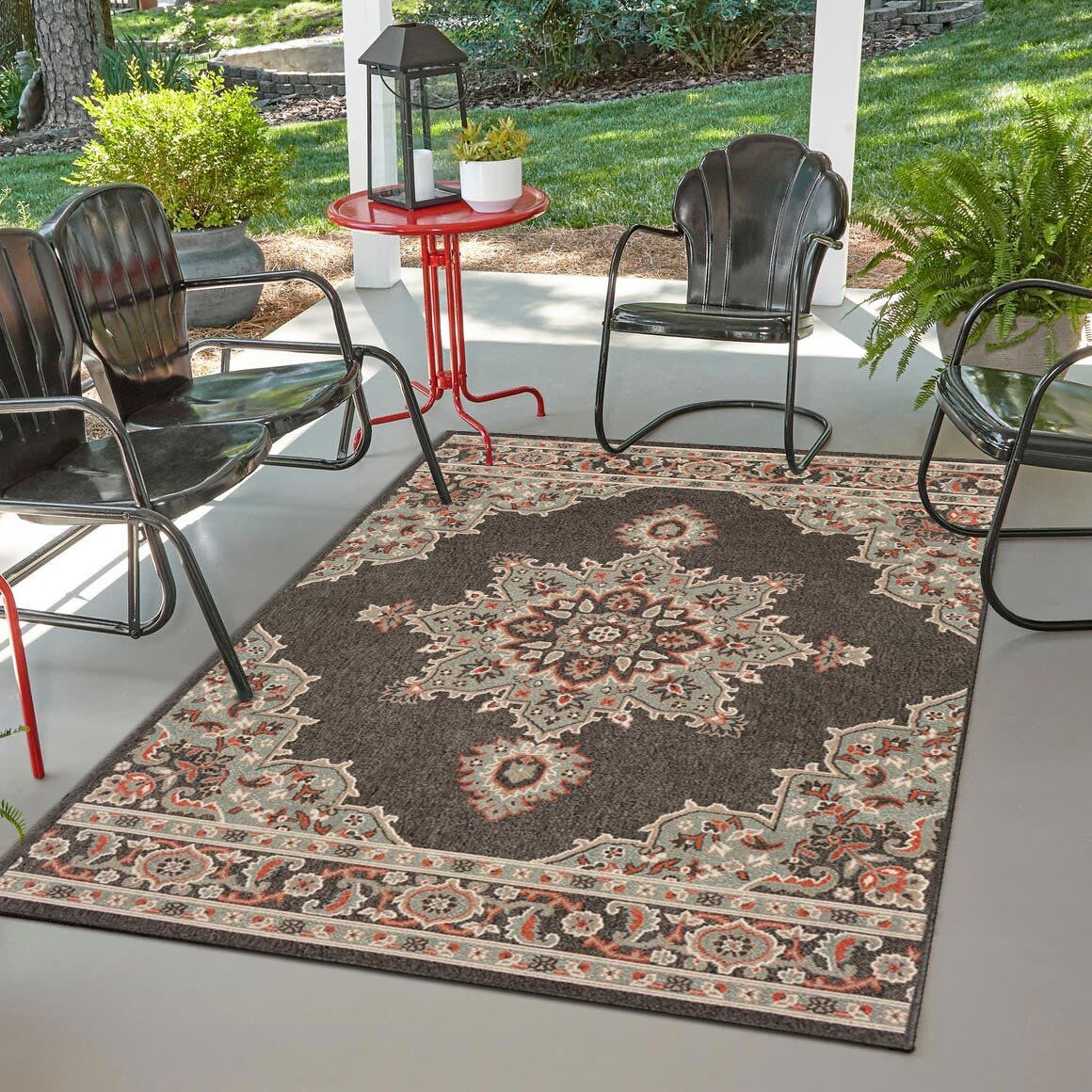 Large View Ambient Brown Medallion Rug
