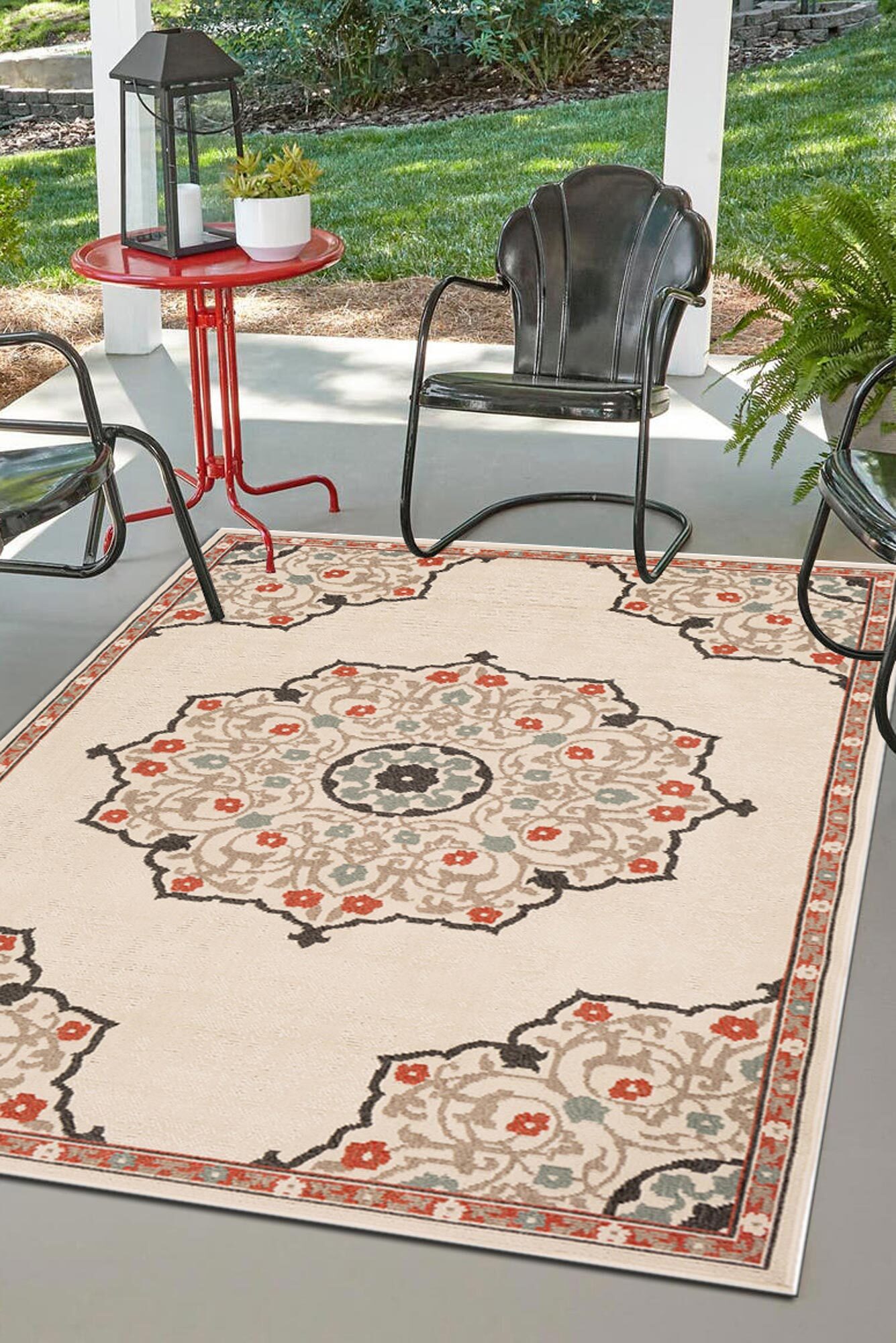 Ambient Floral Medallion Rug(Size 170 x 120cm)