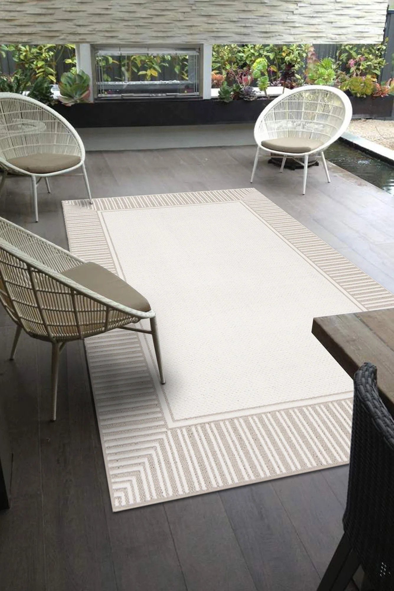 Large View Ambient Tan Indoor Outdoor Rug(Size 170 x 120cm)