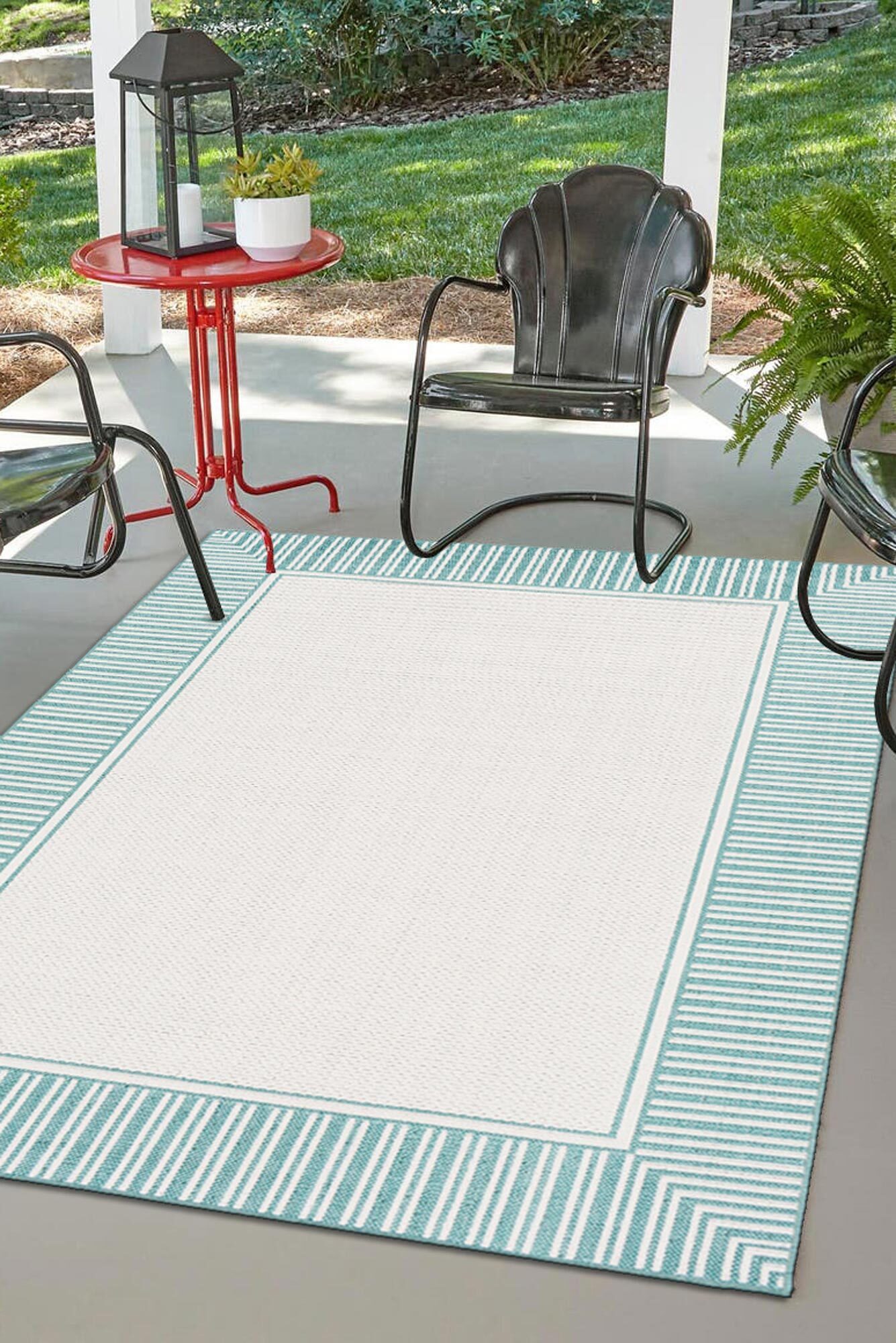 Ambient Outdoor Border Rug(Size 170 x 120cm)