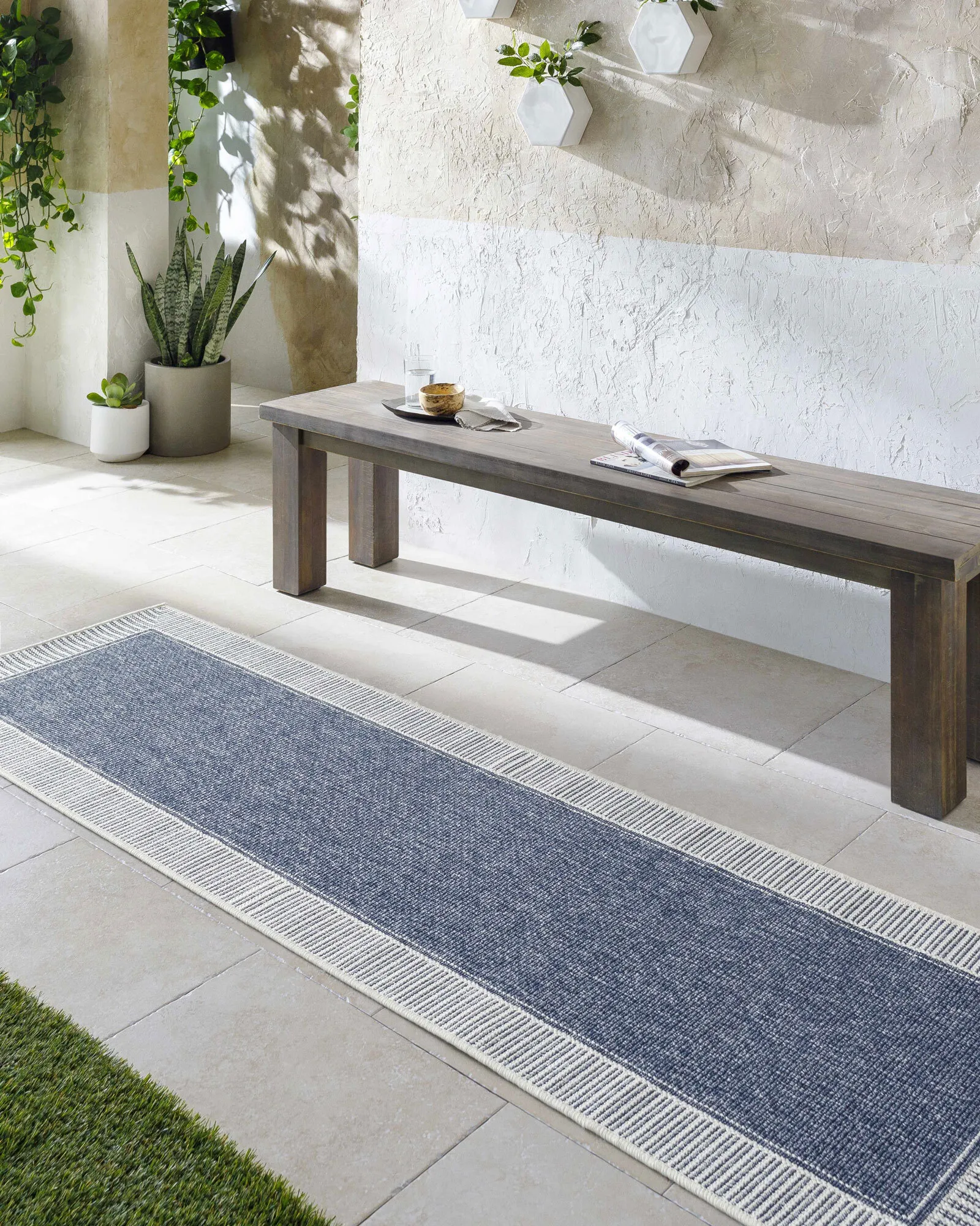 Large View Ambient Blue Indoor Outdoor Rug