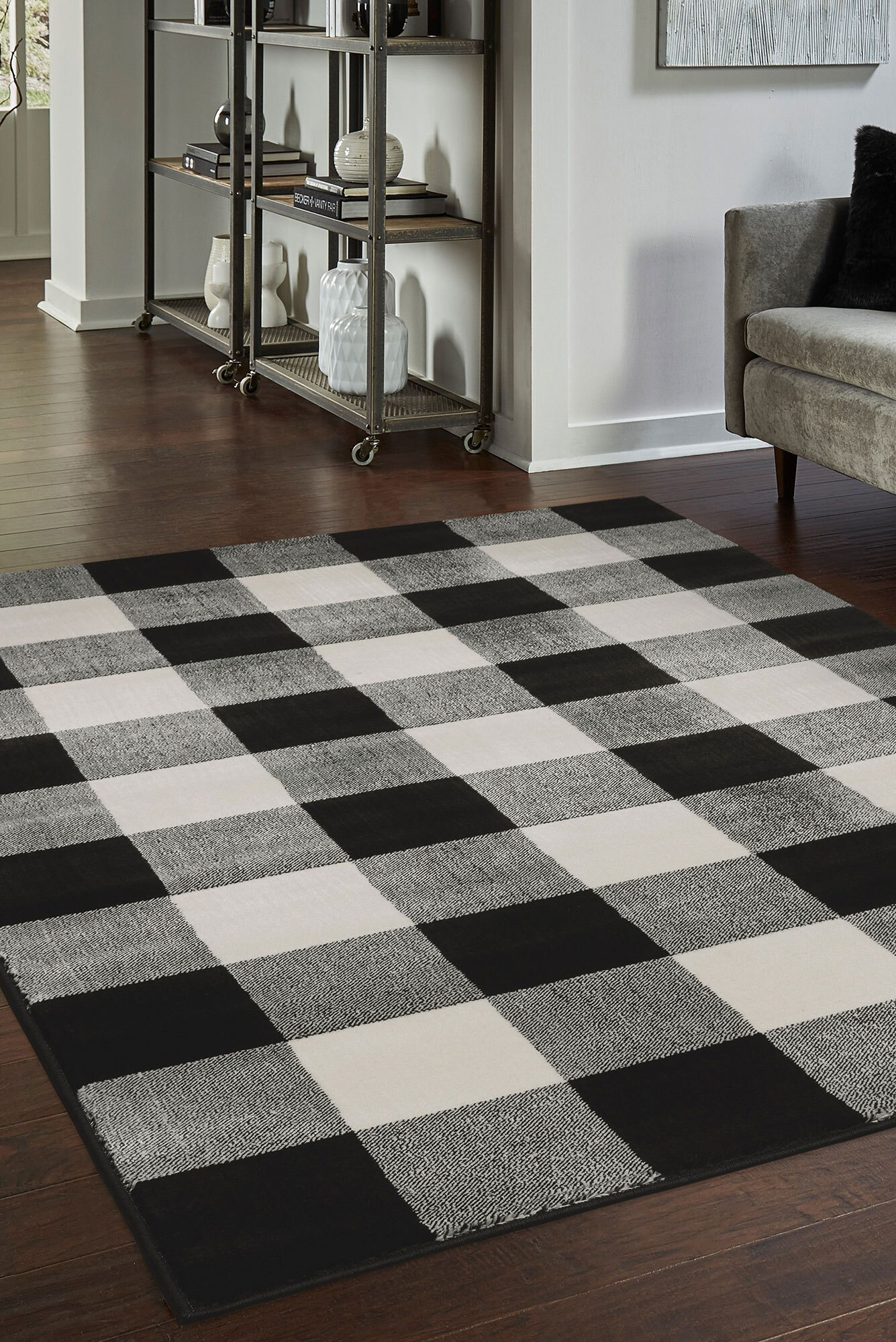 Adel Plaid Check Pattern Rug(Size 270 x 180cm)