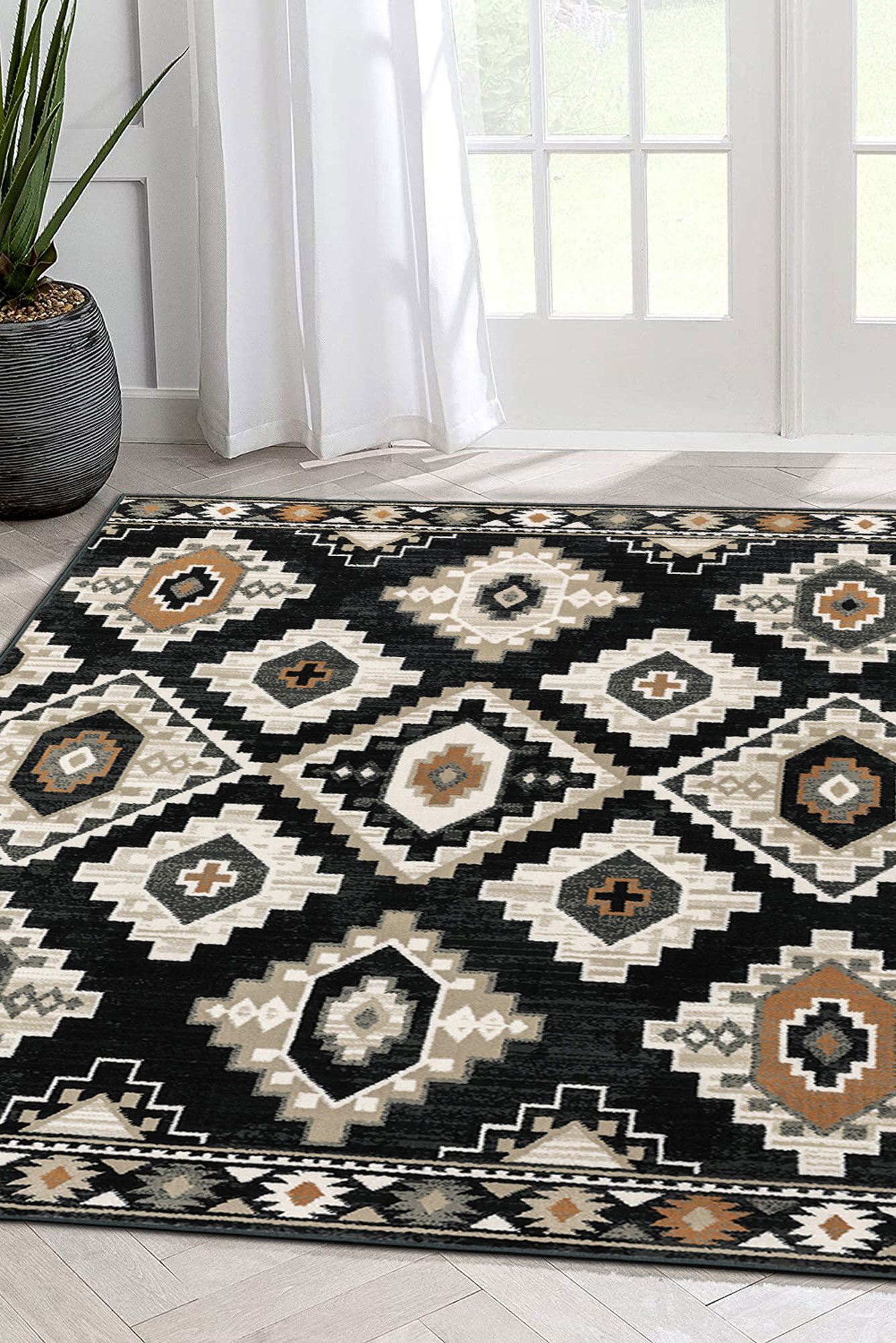 Adel Geometric Contemporary Rug(Size 220 x 150cm)