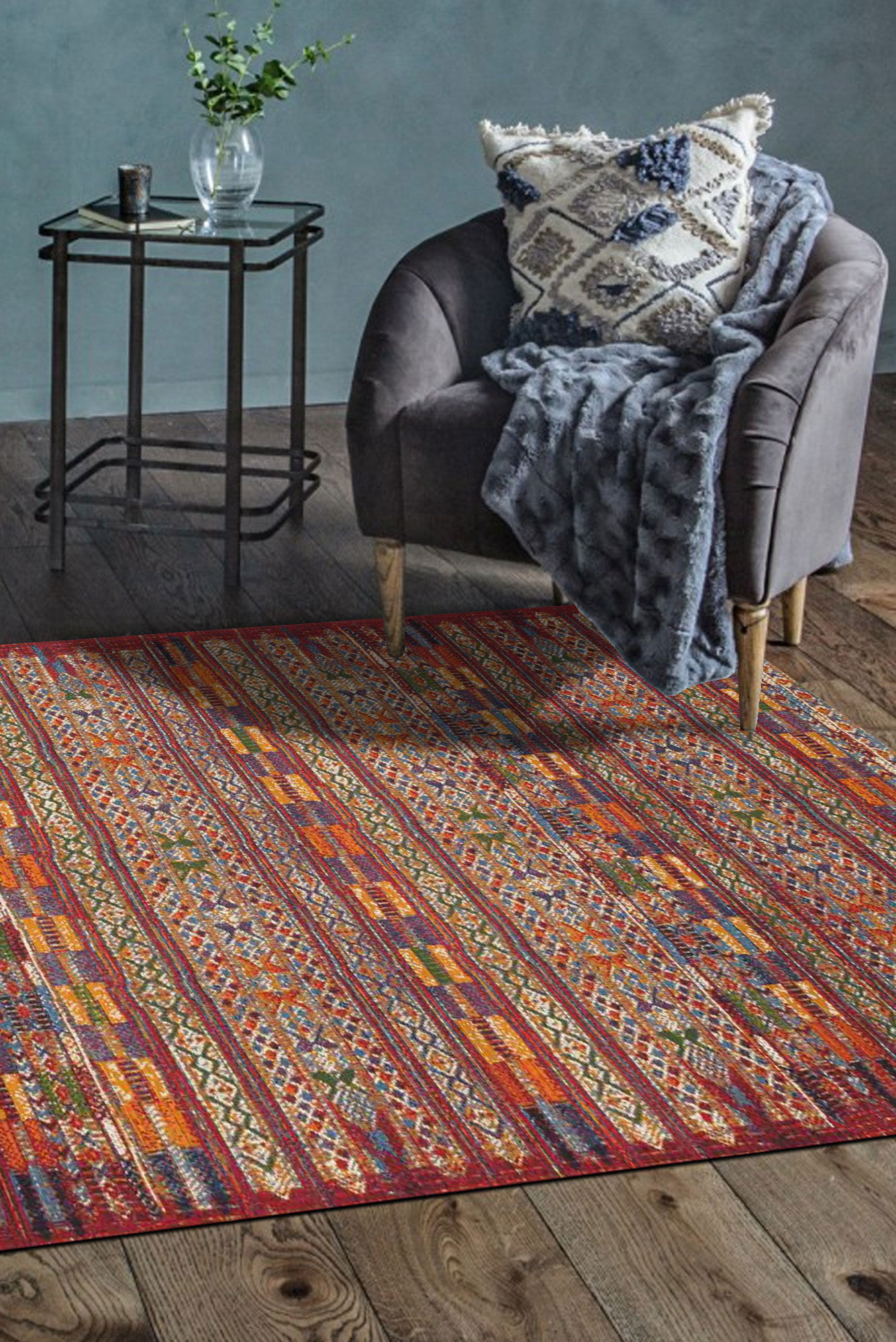 Aperto Geometric Flatweave Rug(Size 235 x 160cm)