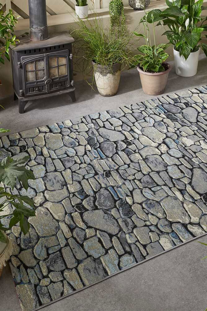 Aperto Stone Pebble Pattern Rug(Size 235 x 160cm)