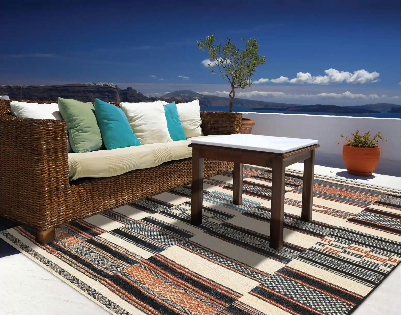 Aperto Tribal Geometric Rug(Size 235 x 160cm)