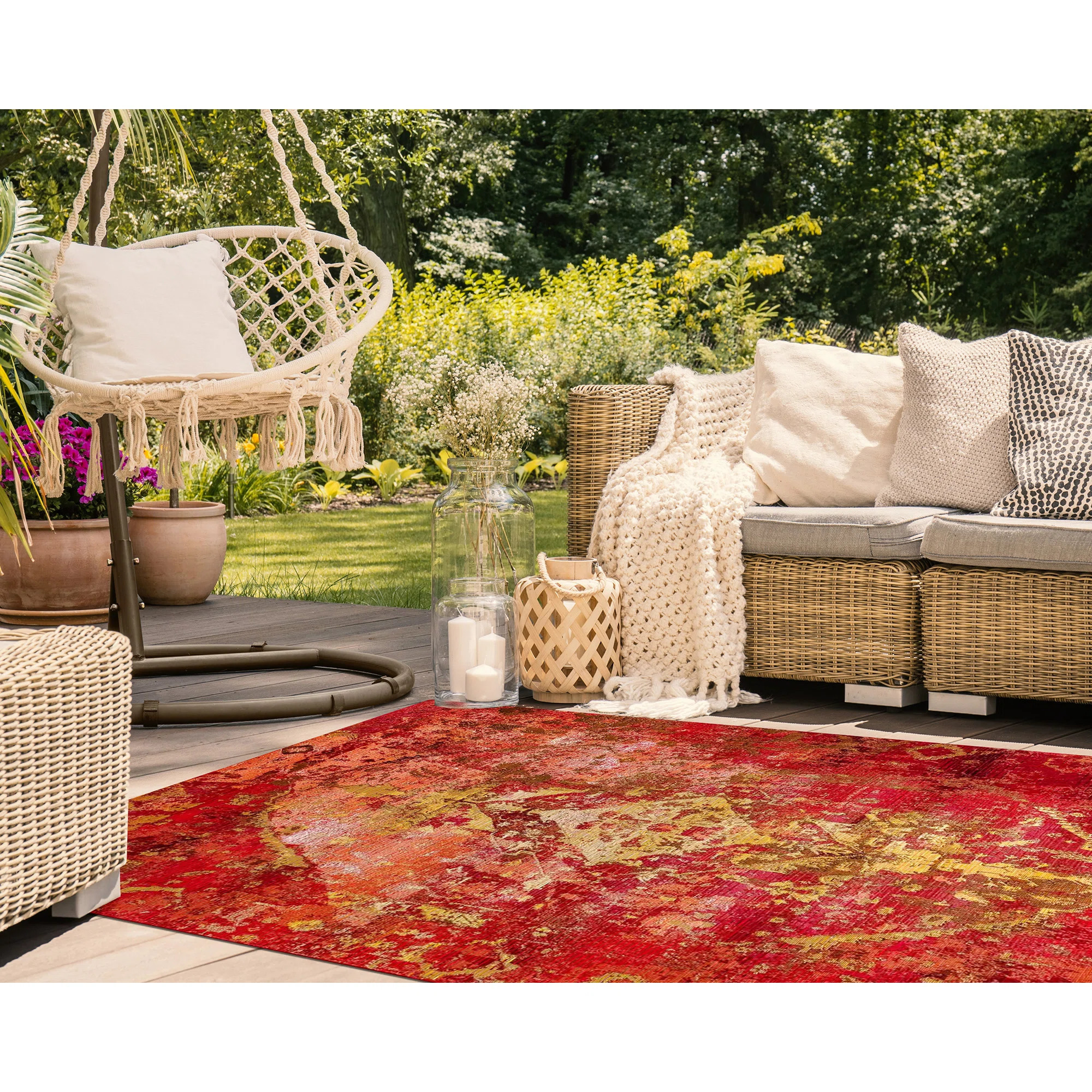 Large View Aperto Transitional Red Rug