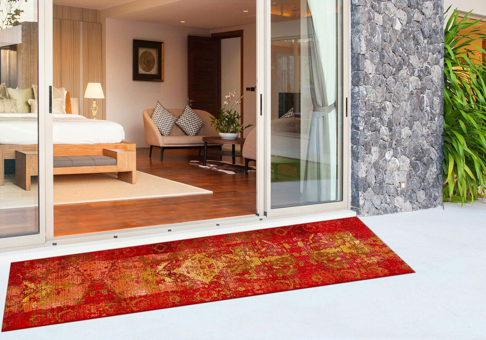 Large View Aperto Transitional Red Rug