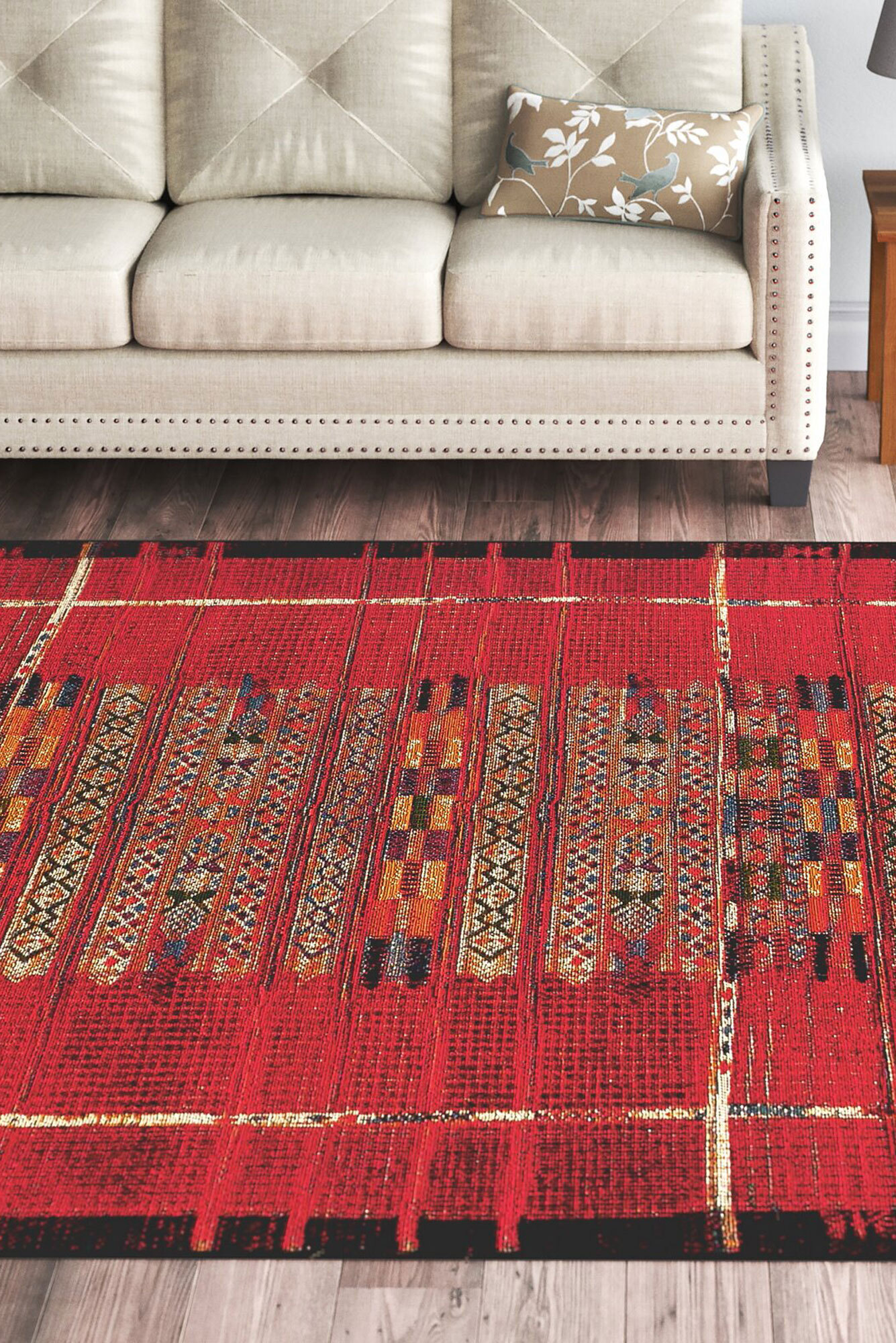 Aperto Red Tribal Pattern Rug(Size 235 x 160cm)