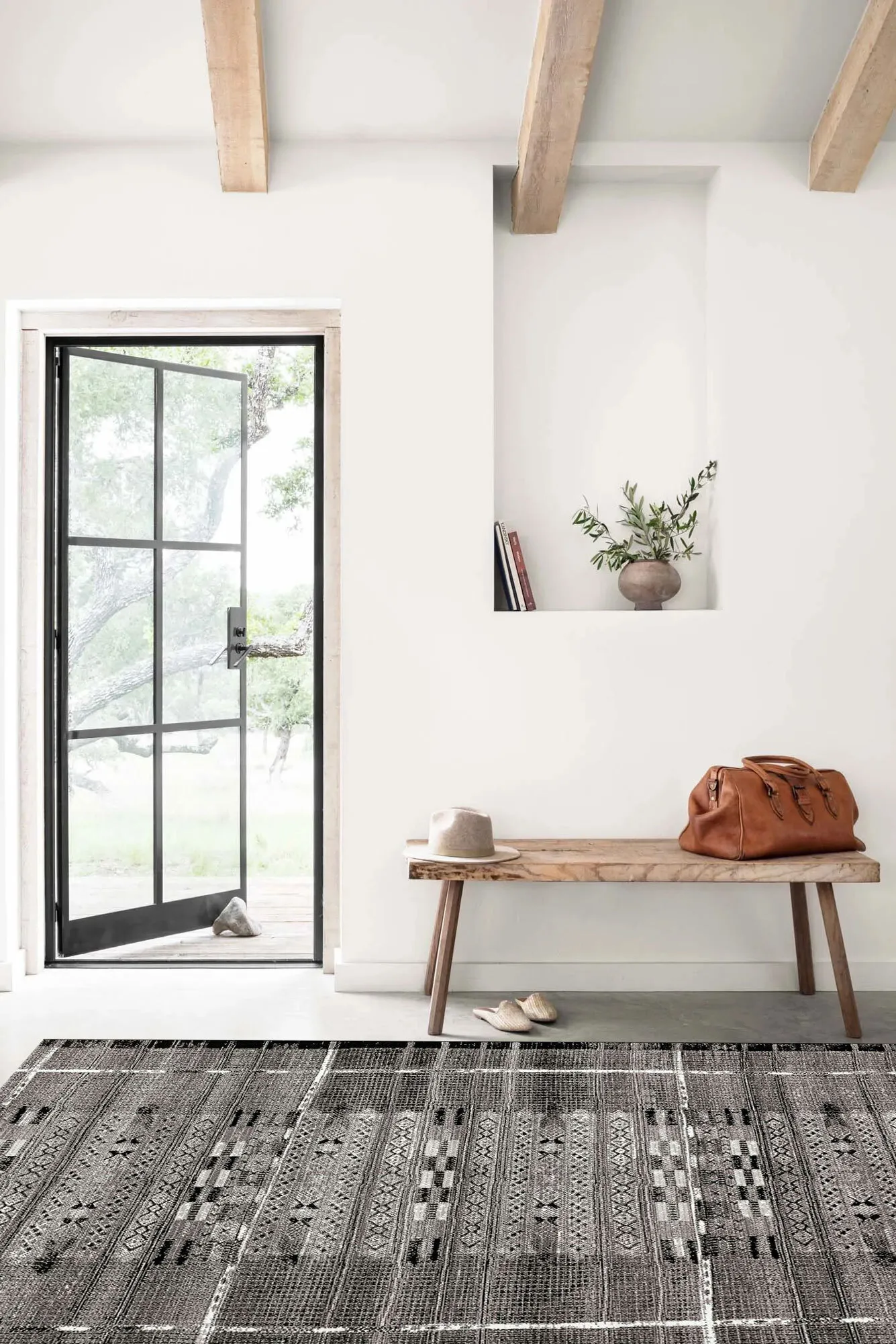 Aperto Black Tribal Pattern Rug(Size 285 x 200cm)