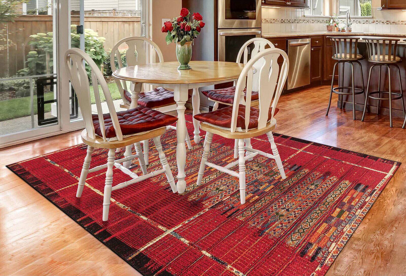 Aperto Red Tribal Pattern Rug