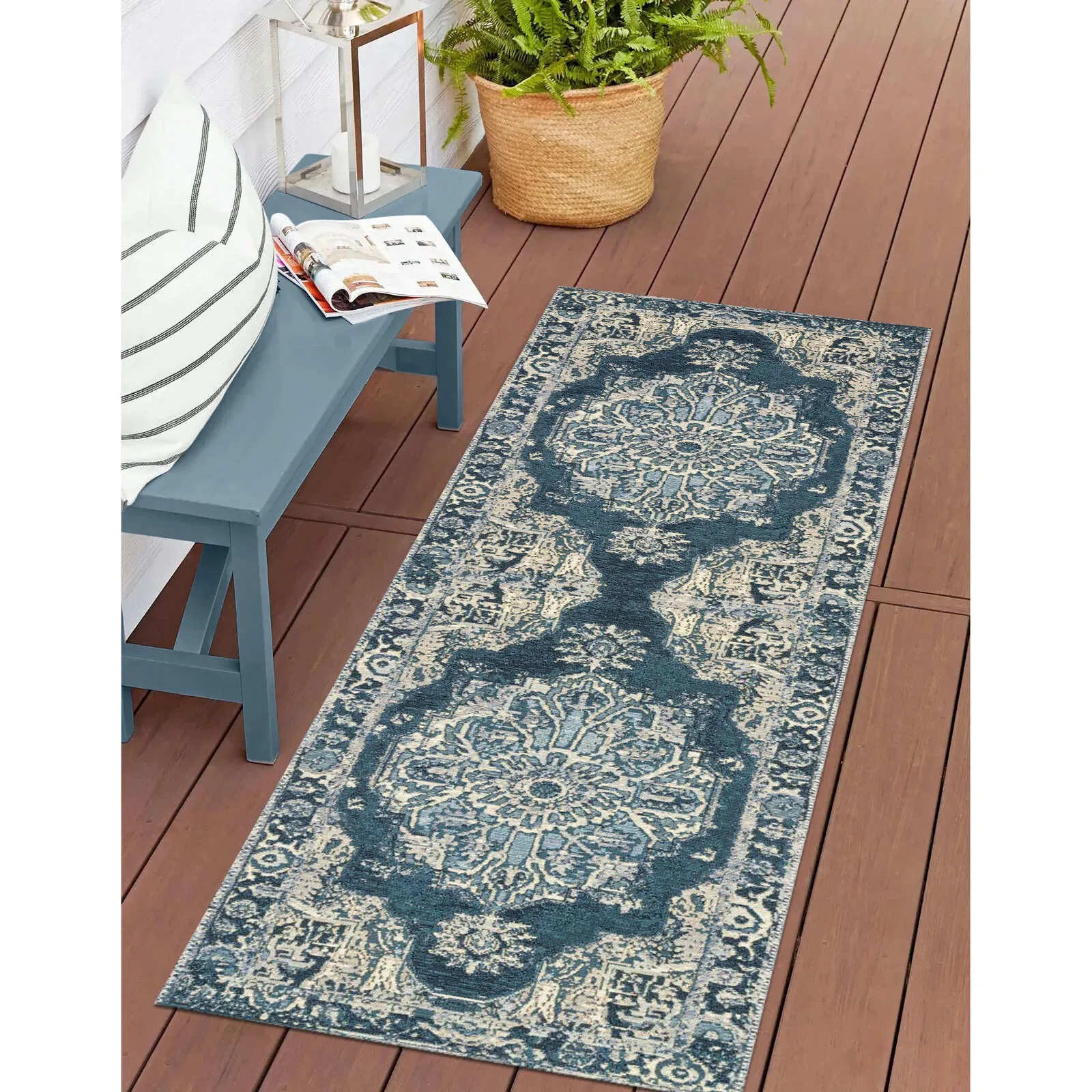 Large View Aperto Blue Medallion Rug