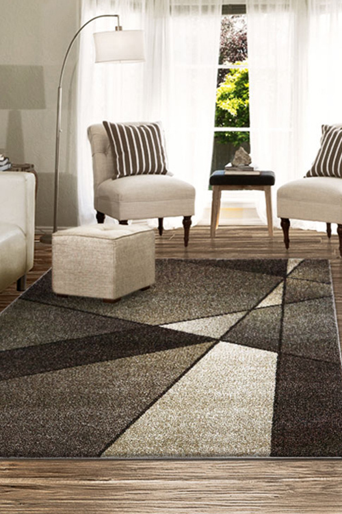 Aria Brown Modern Abstract Rug(Size 170 x 120cm)