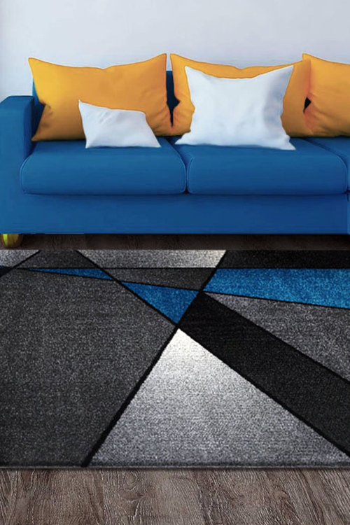 Aria Blue Modern Abstract Rug(Size 170 x 120cm)