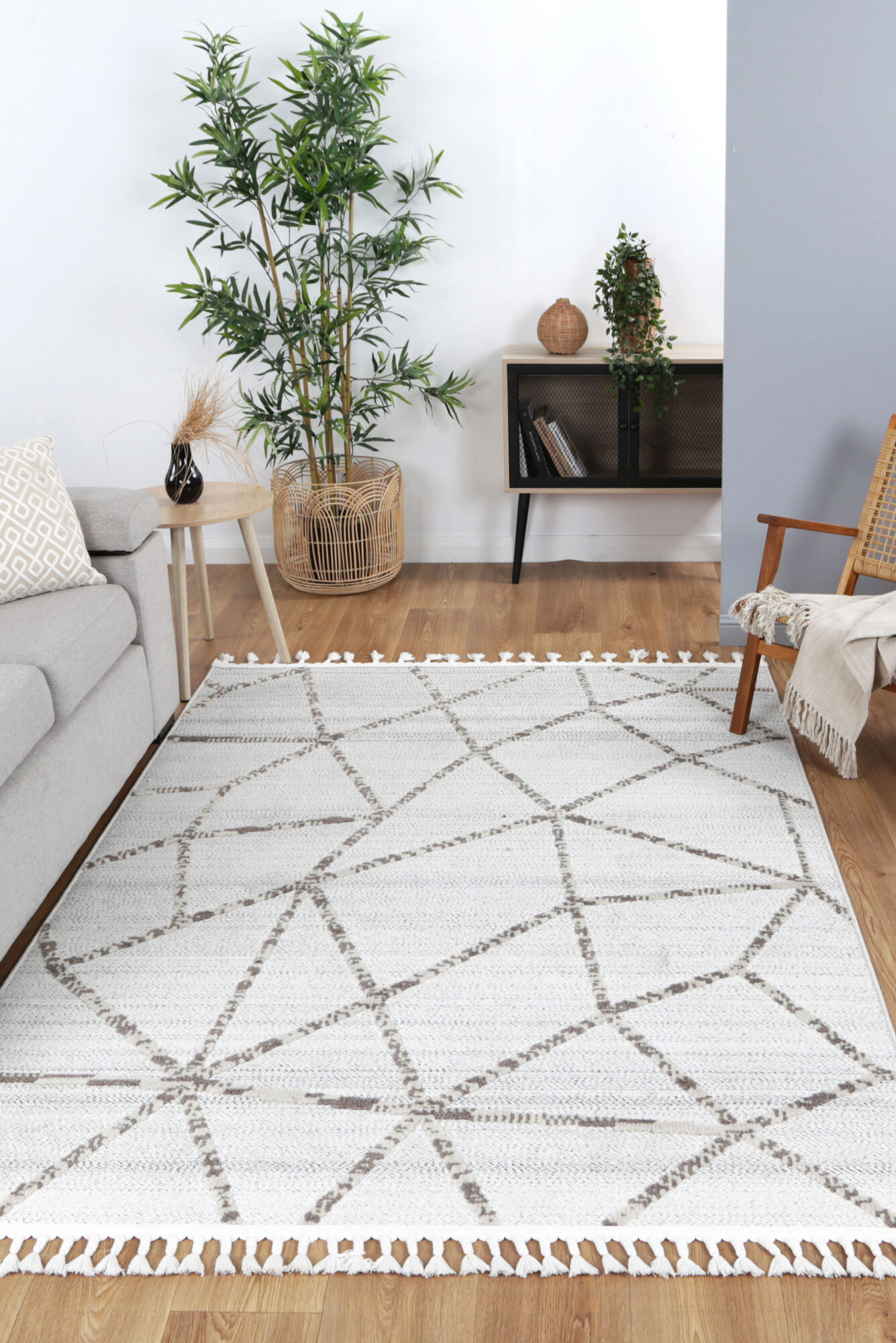 Large View Ariel Moroccan Tassel Fringe Rug(Size 230 x 160cm)