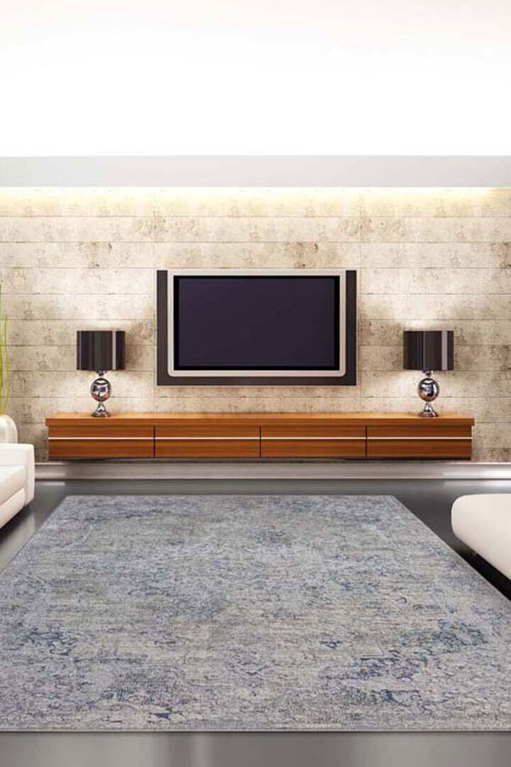 Large View Ash Contemporary Medallion Rug(Size 170 x 120cm)