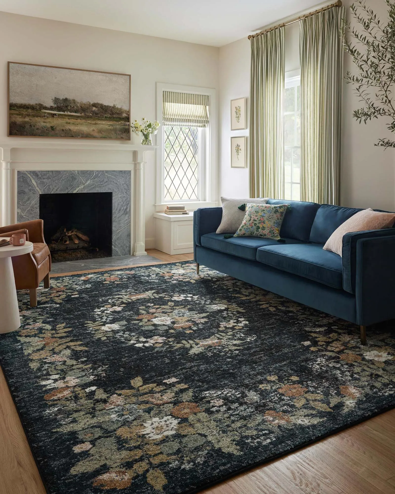 Large View Aubusson Floral Medallion Rug