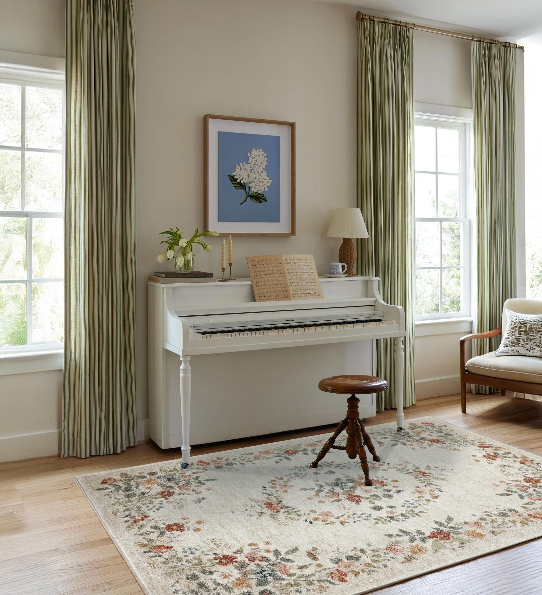 Large View Aubusson Floral Medallion Rug