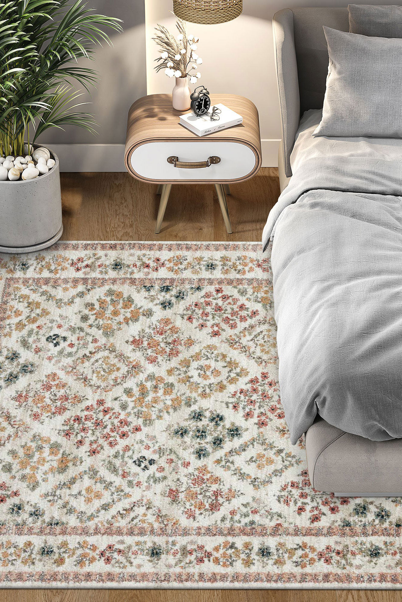 Large View Aubusson Floral Rug AUB75000-W(Size 290 x 200cm)