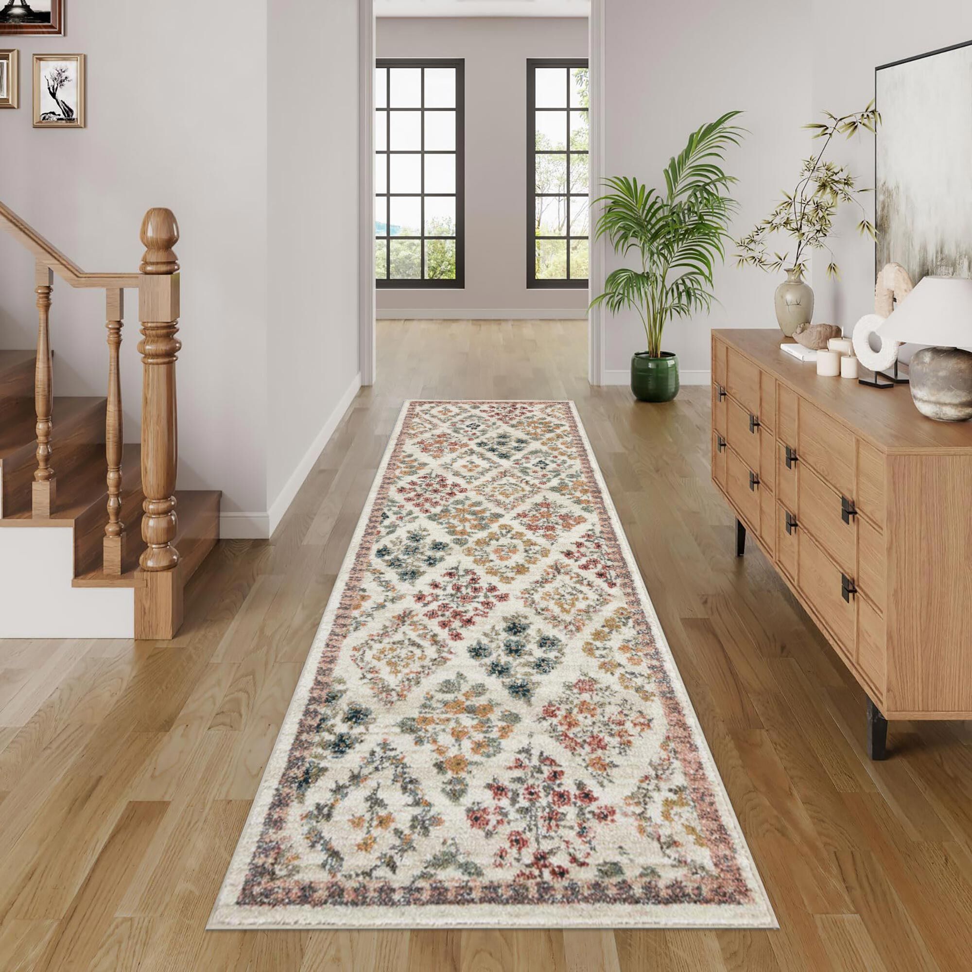 Large View Aubusson Floral Pattern Rug
