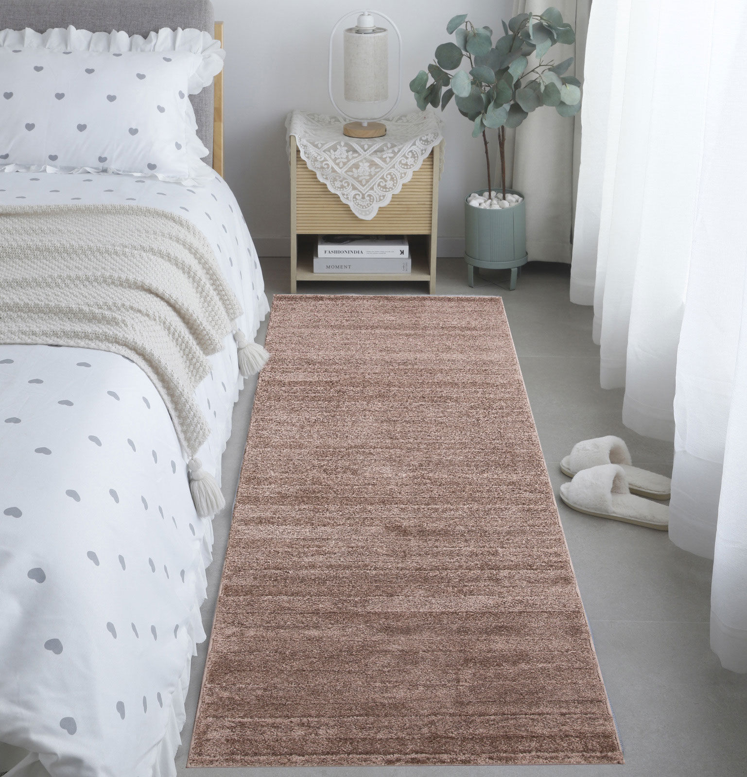 Large View Austin Plain Brown Striped Rug