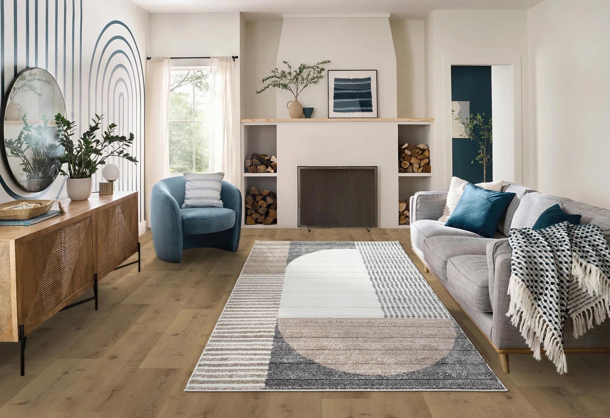 Large View Austin Geometric Striped Rug