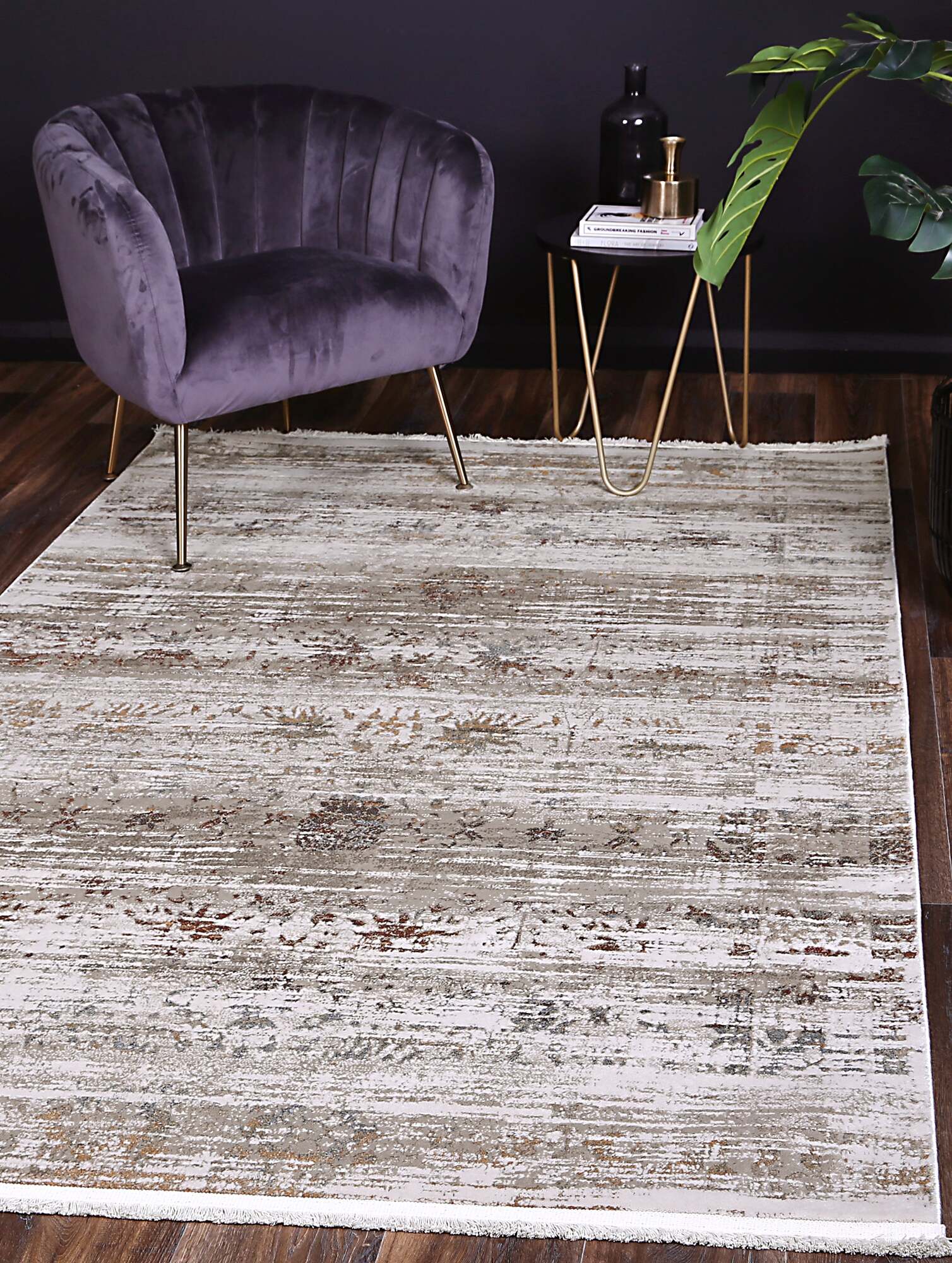 Large View Bari Contemporary Fringed Rug(Size 230 x 160cm)