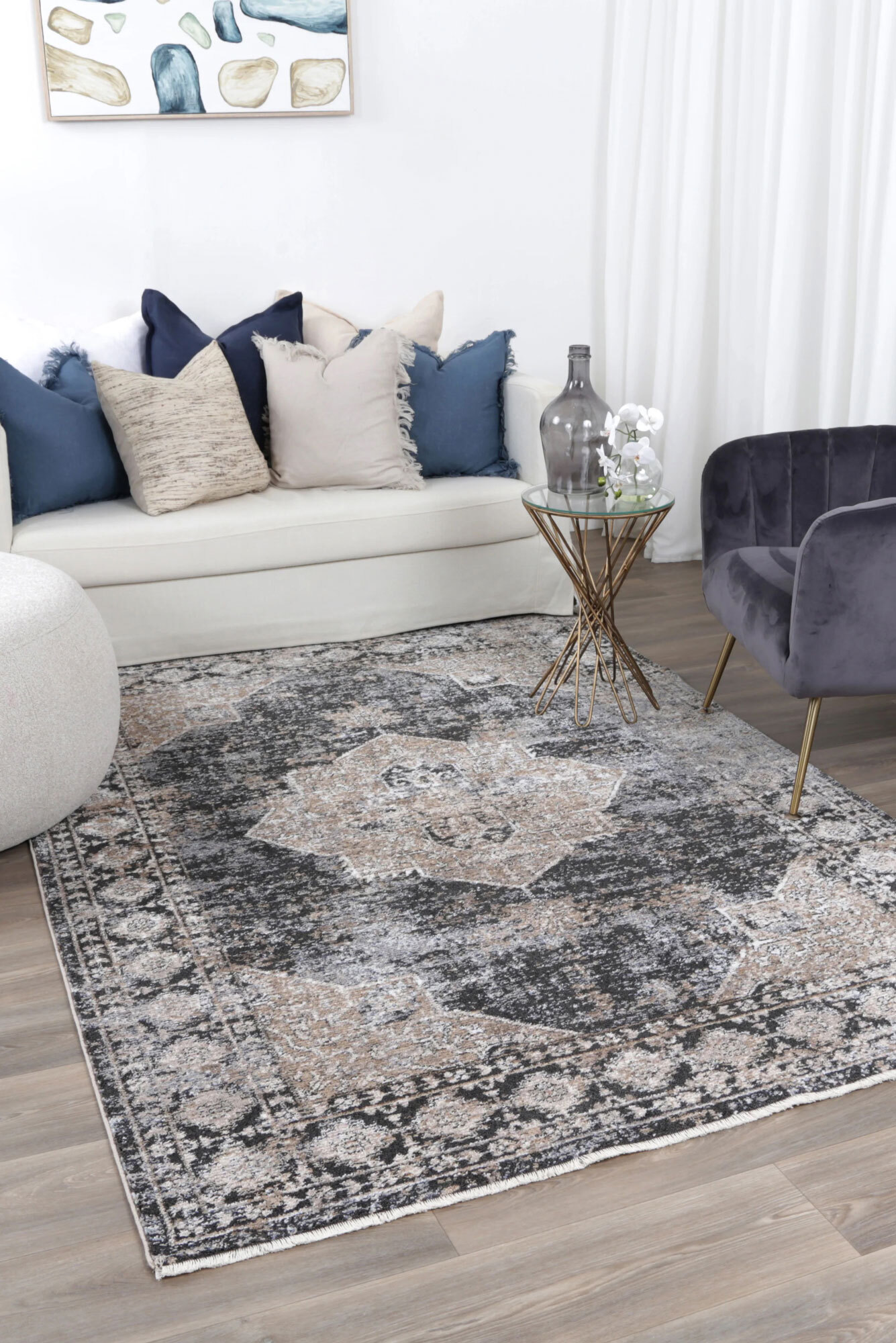 Belle Traditional Rug Black Rugs Afterpay & Zippay