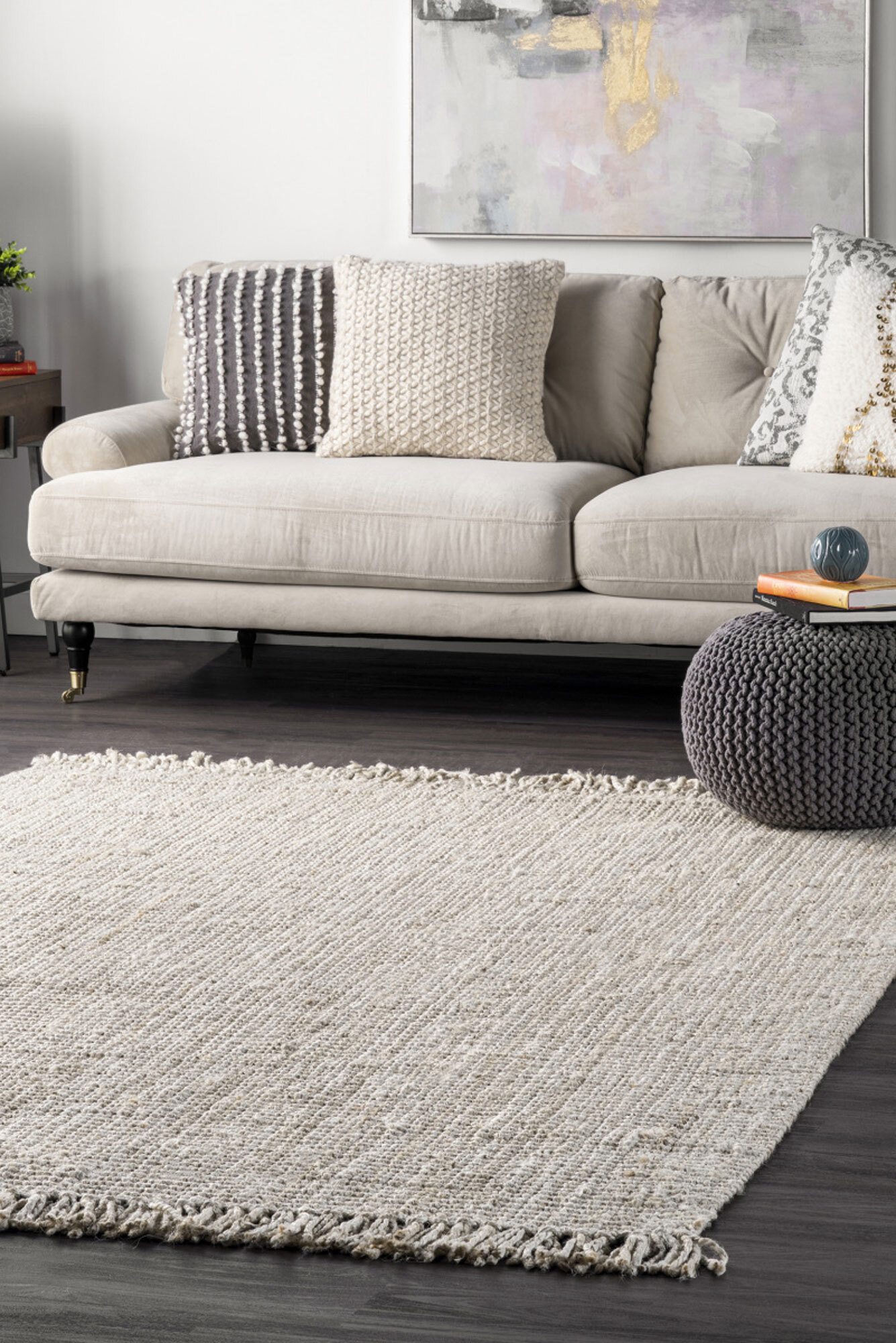 Jimmy Bleach Jute Flatweave Rug(Size 164 x 120cm)