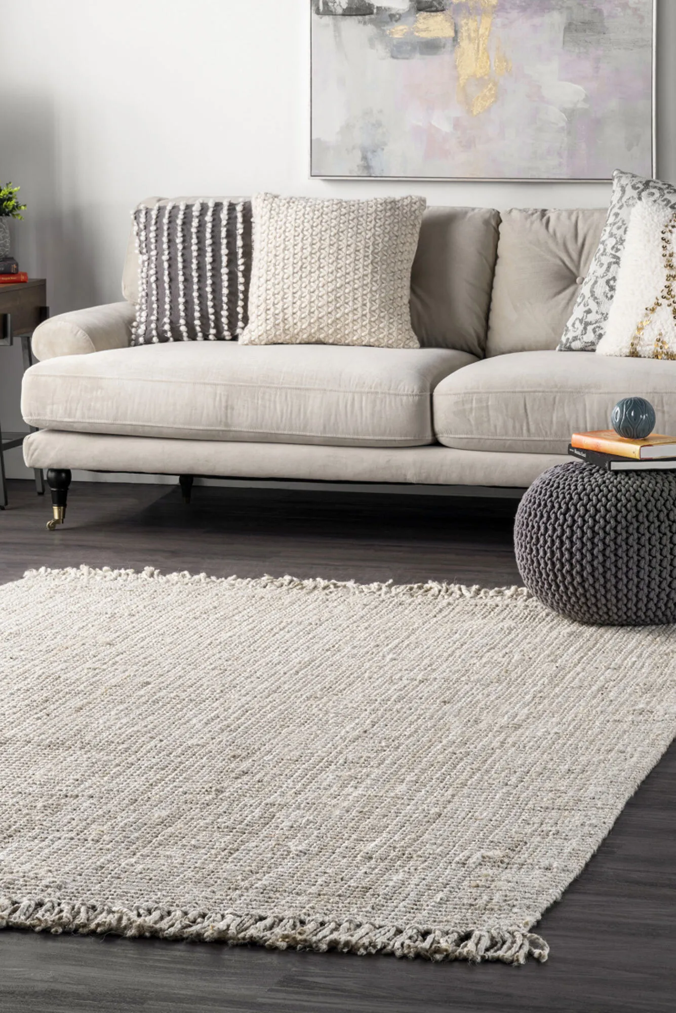 Large View Jimmy Bleach Jute Flatweave Rug(Size 164 x 120cm)
