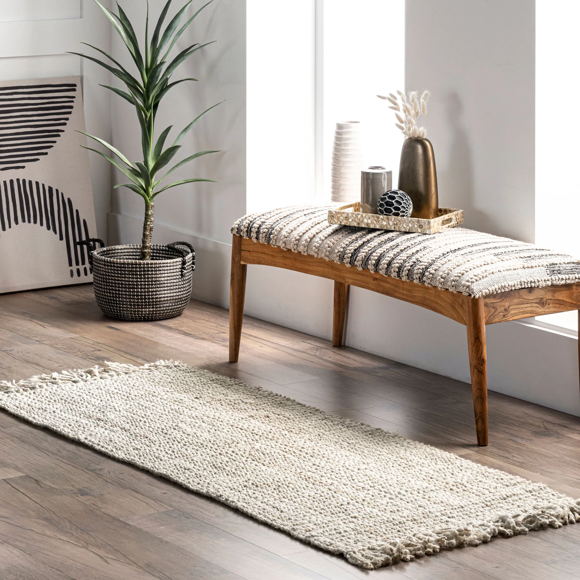 Large View Jimmy Bleach Jute Flatweave Rug