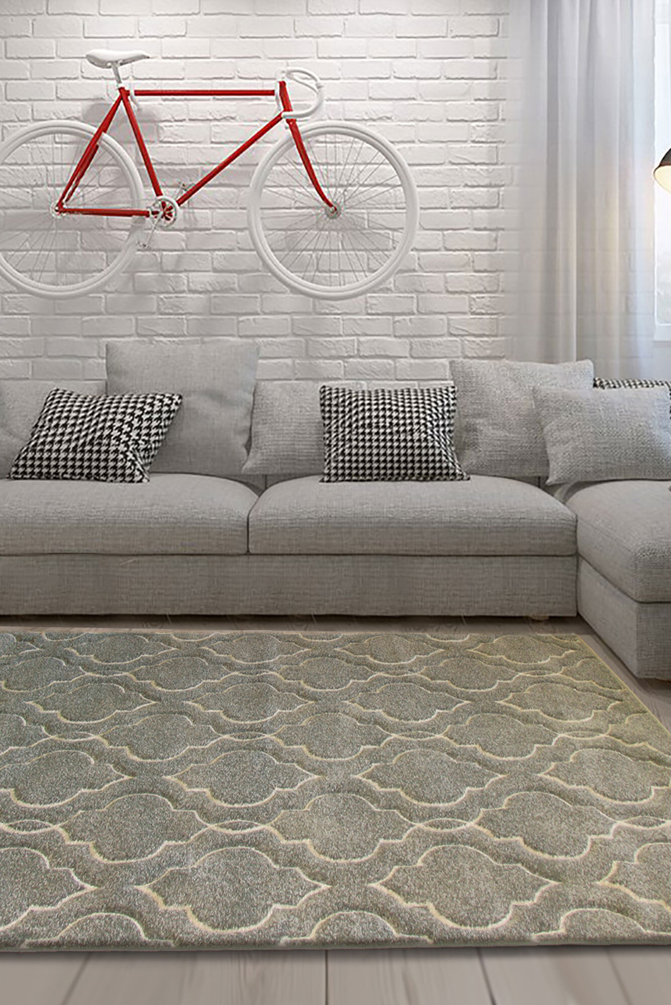 Bonnie Modern Grey Trellis Rug(Size 170 x 120cm)