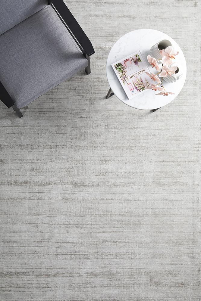 Large View Bree Hand Loomed Plain Grey Rug(Size 225 x 155cm)