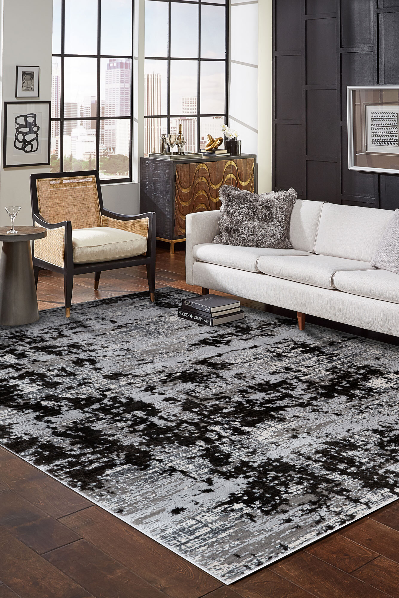 Billy Transitional Abstract Rug(Size 170 x 120cm)