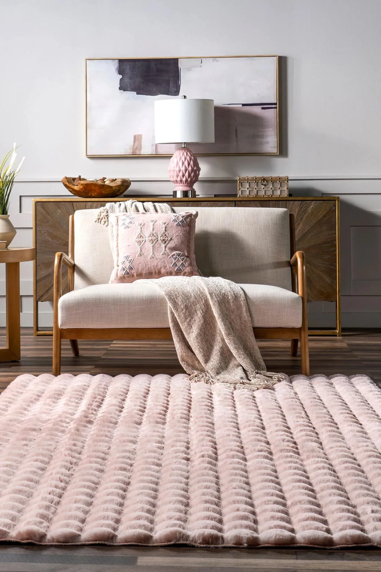 Large View Bubble Plush Washable Rug(Size 170 x 115cm)