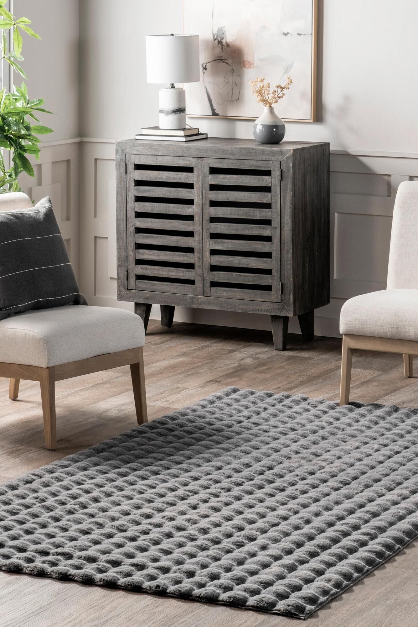 Large View Bubble Plush Washable Rug(Size 170 x 115cm)
